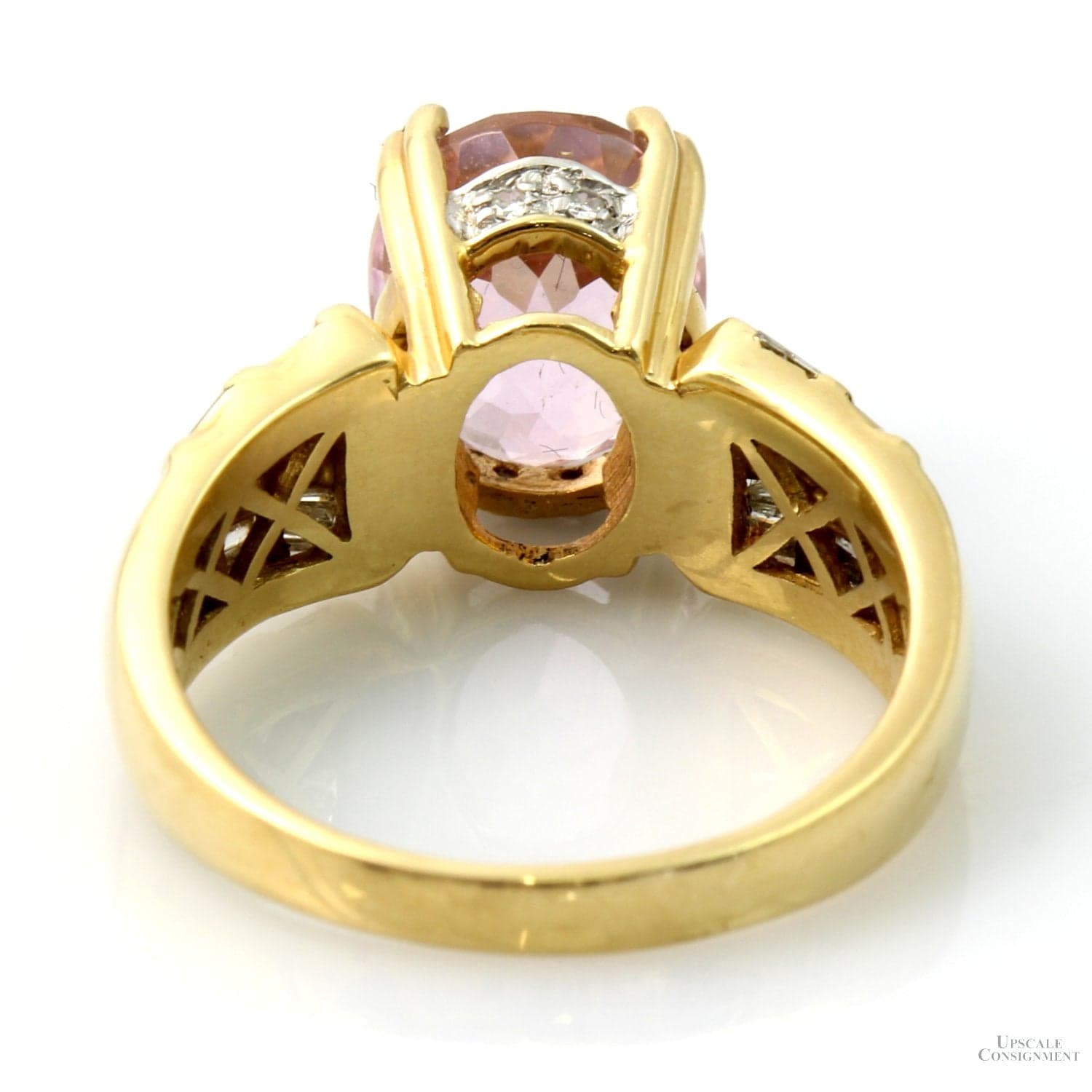 Pink Kunzite Gemstone & Diamond 14K Gold Ring - Size 9 - Thumbnail 5