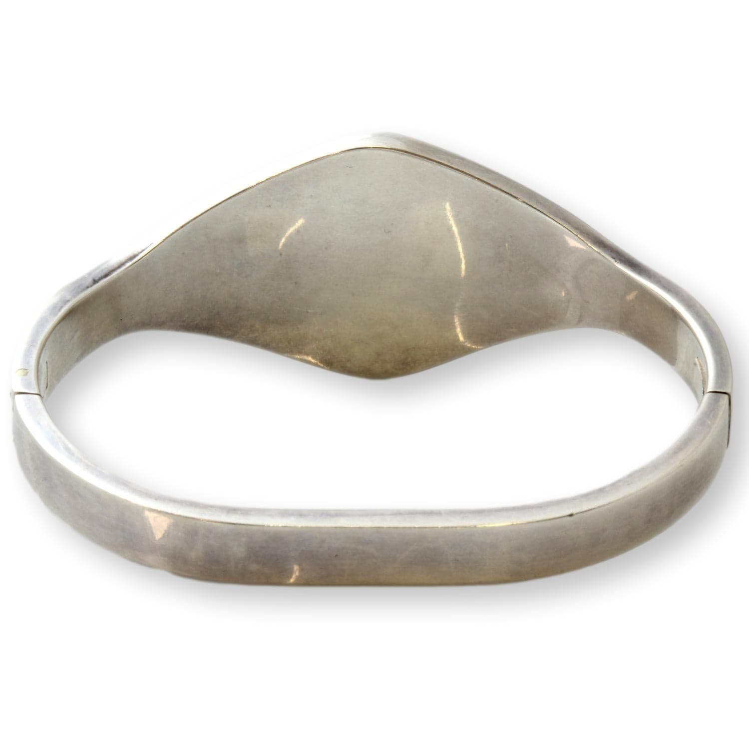 Sterling Silver Multi-Stone Channel Inlay Hinged TAXCO Bangle - Size 7 - Thumbnail 5