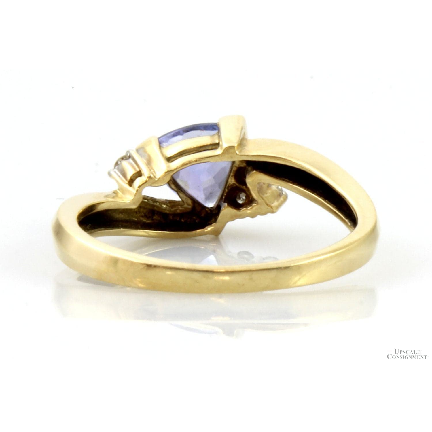 .85ct Violetish Blue Tanzanite & .05ctw Diamond 14K Gold Ring - Size 6.5 - Thumbnail 4
