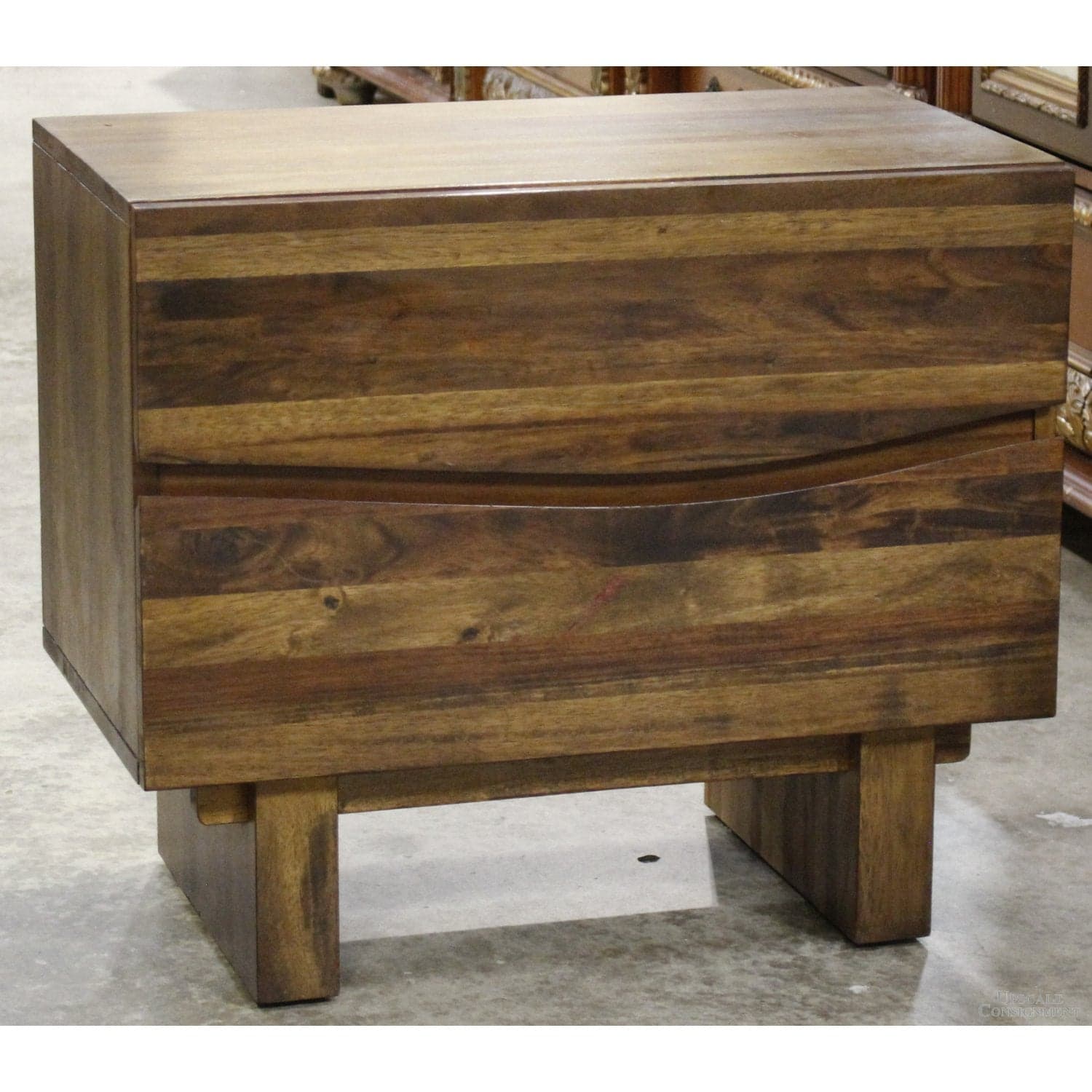 Acacia 2 Drawer Nightstand - Dark Finish - Thumbnail 2