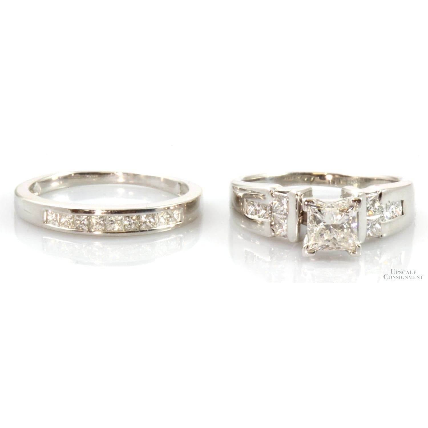 1.44ctw Diamond 14K Gold Engagement & Wedding Ring Set - Size 5.5 - Thumbnail 3