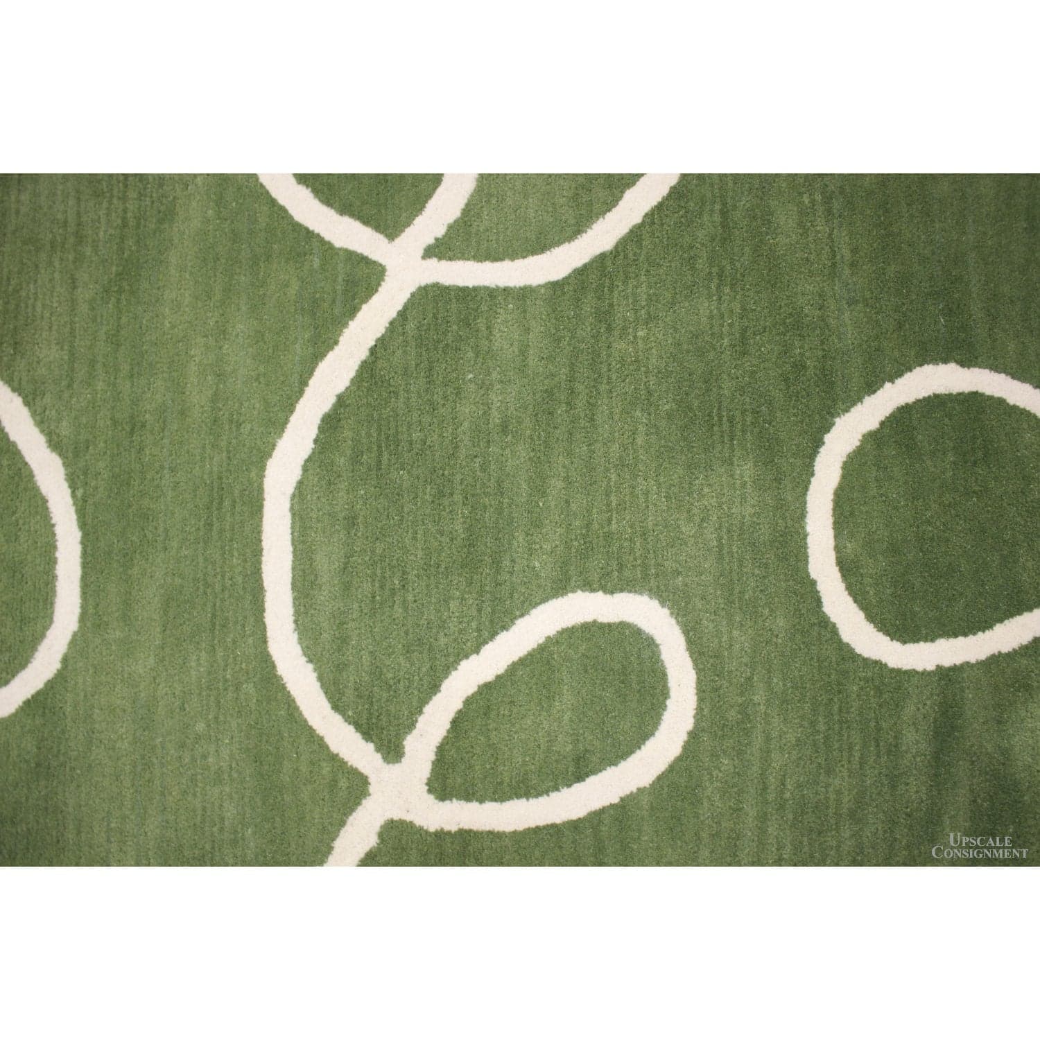 Pottery Barn 5' X 8' Green Swirl Wool Area Rug - Thumbnail 2