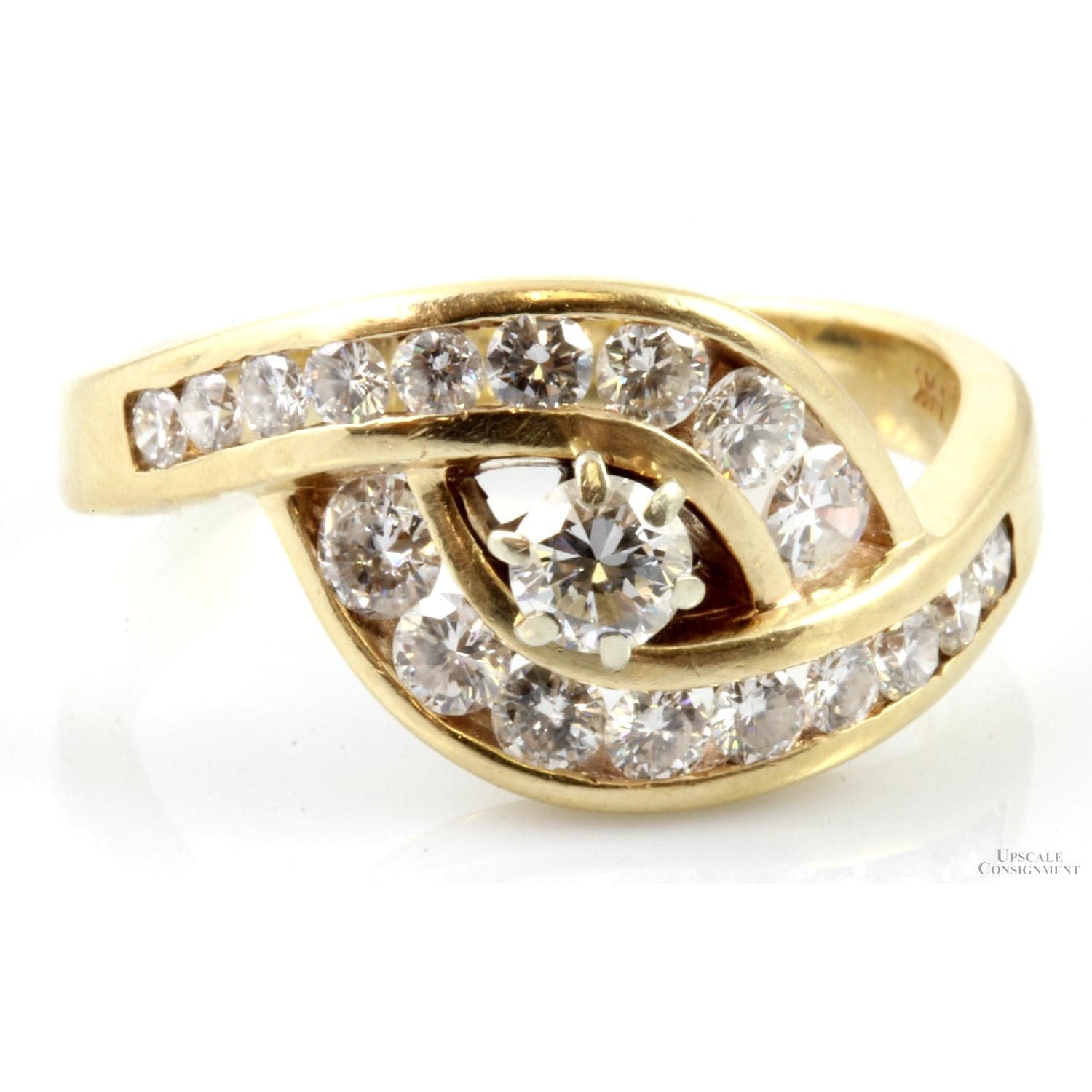 1.64ctw Diamond 14K Yellow Gold Unity Ring - .33ct Solitaire - Size 11.25 - Image 1