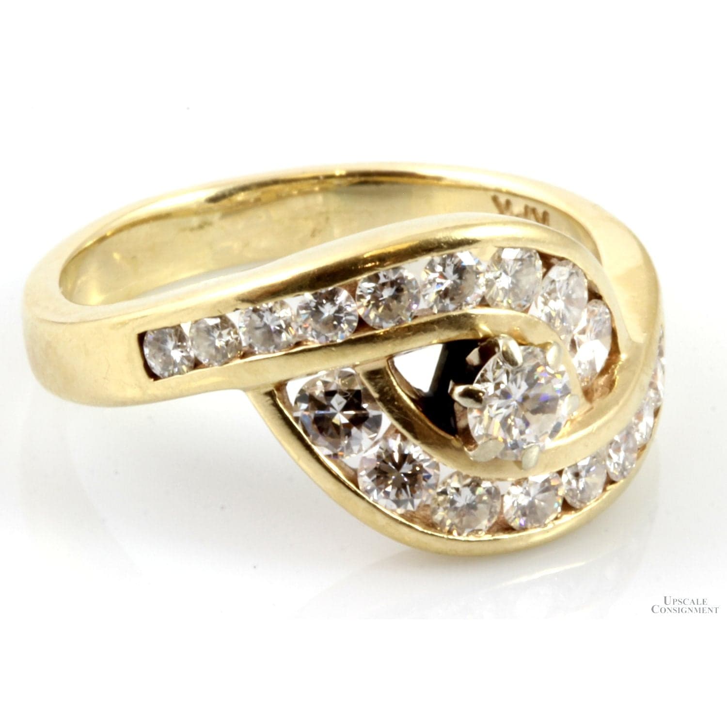 1.64ctw Diamond 14K Yellow Gold Unity Ring - .33ct Solitaire - Size 11.25 - Thumbnail 3