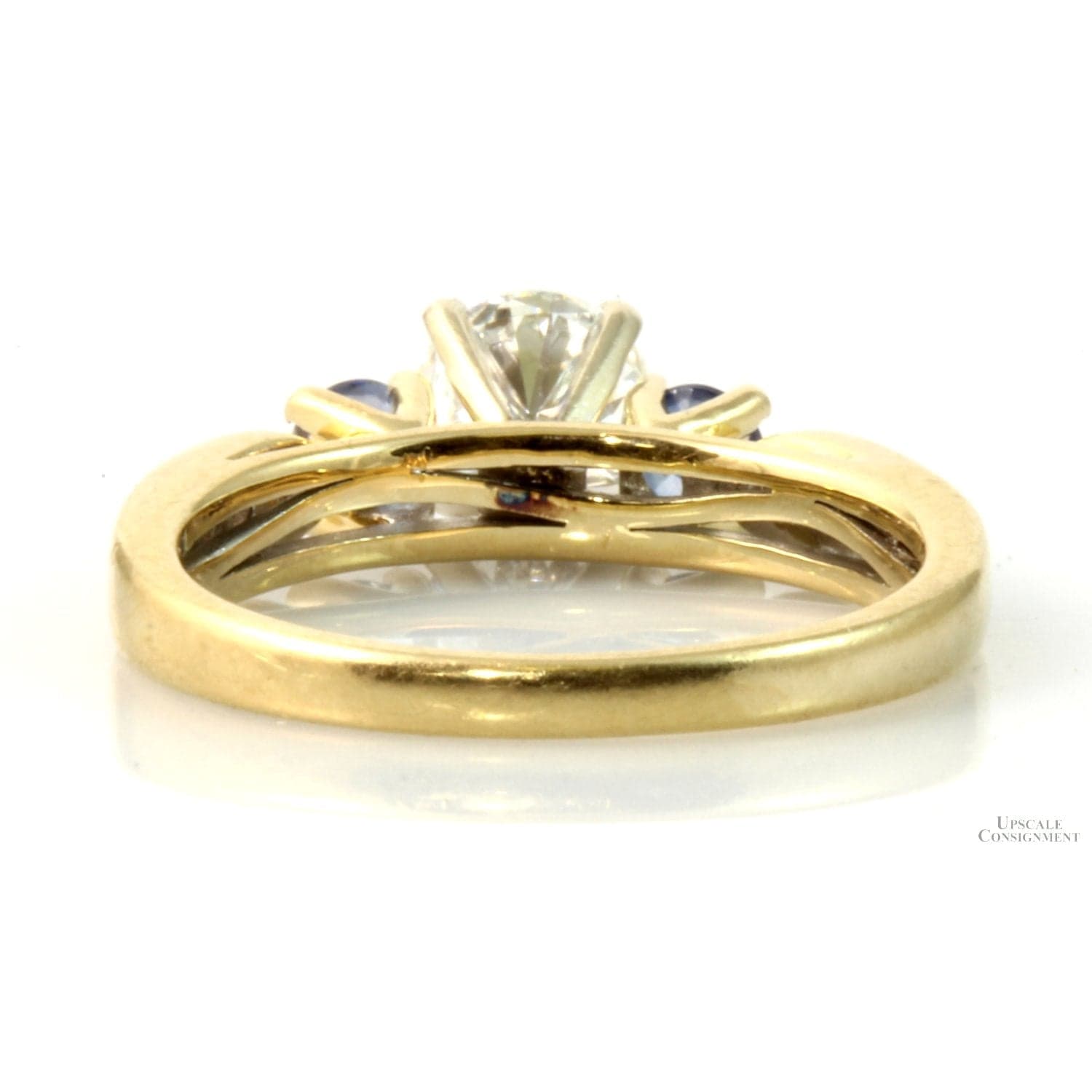 Diamond & Sapphire 14K Yellow Gold Ring - GIA Grading Report - Size 5.5 - Thumbnail 7