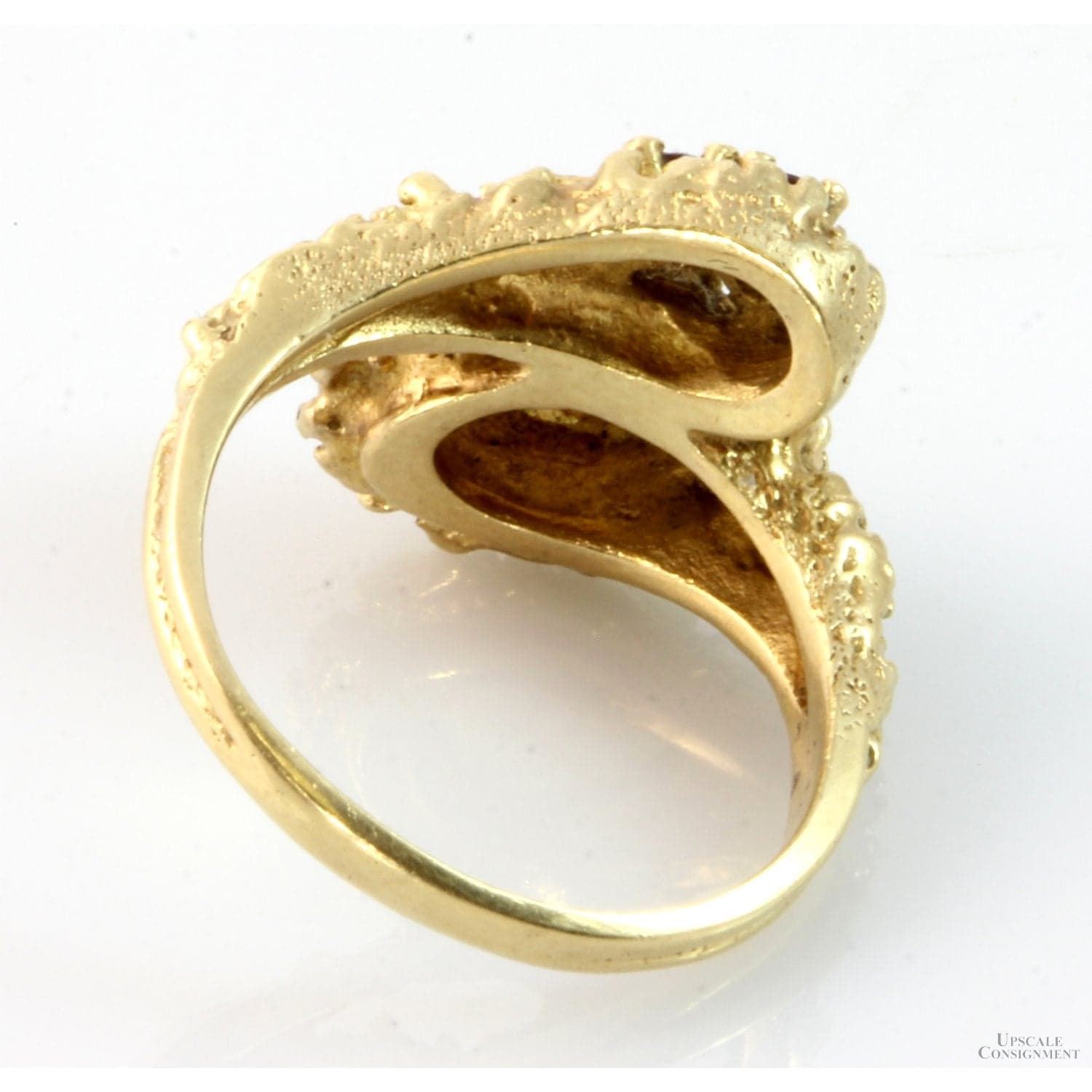 Mid-Century Modern Australian Opal & Ruby 14K Gold Ring - Size 7 - Thumbnail 5