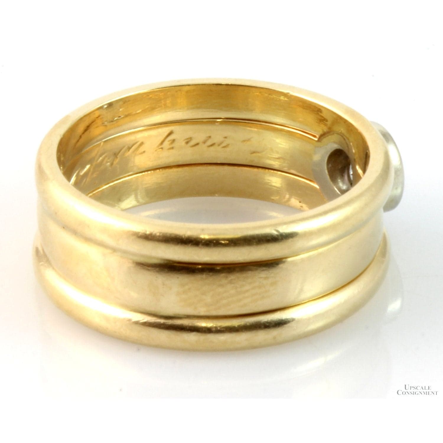 .25ct Diamond 14K Yellow Gold 7.2mm Wide Soldered Bands - Size 5.5 - Thumbnail 5