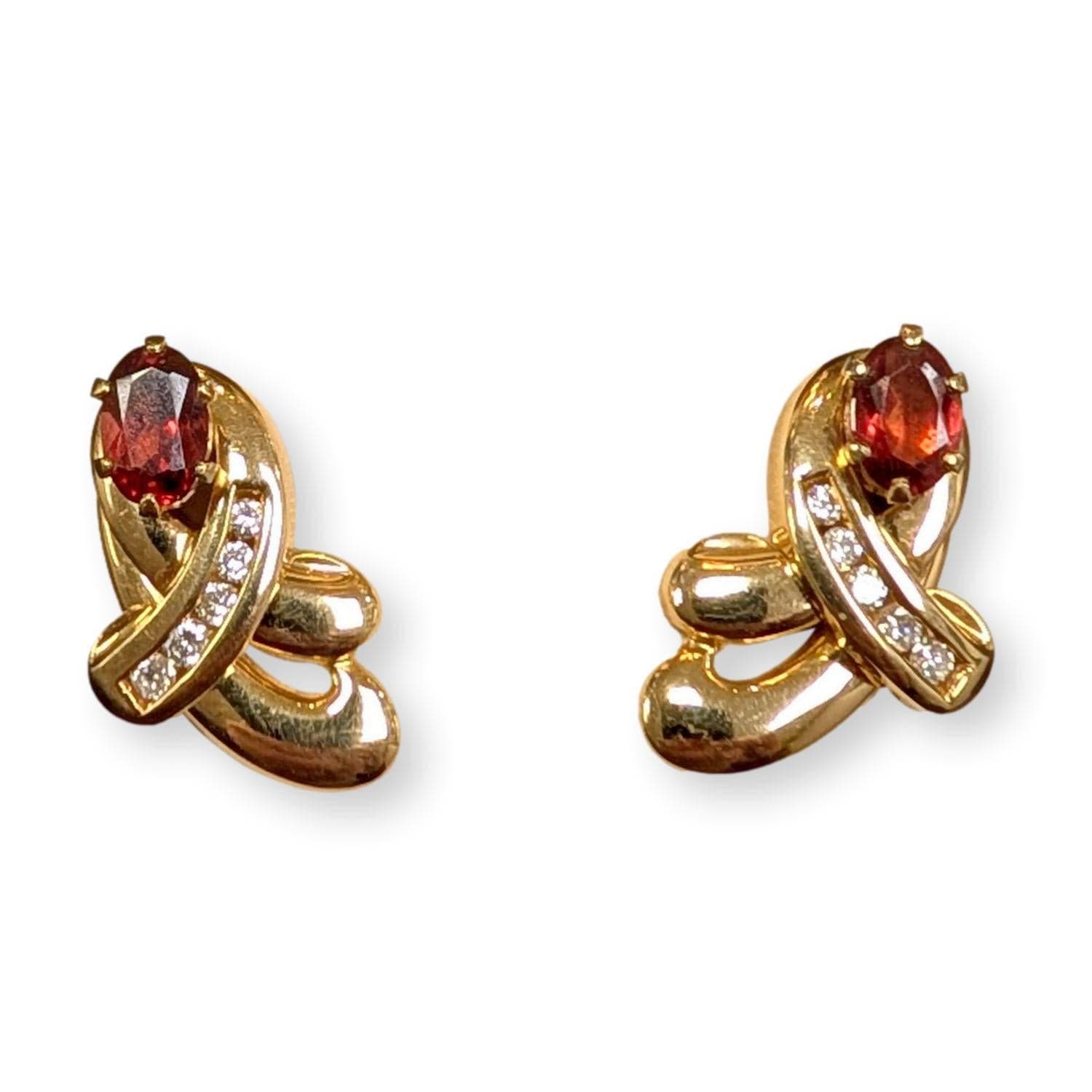 Double Pair of 14K Gold & .20ctw Diamond Nesting Earring Jackets - Thumbnail 2