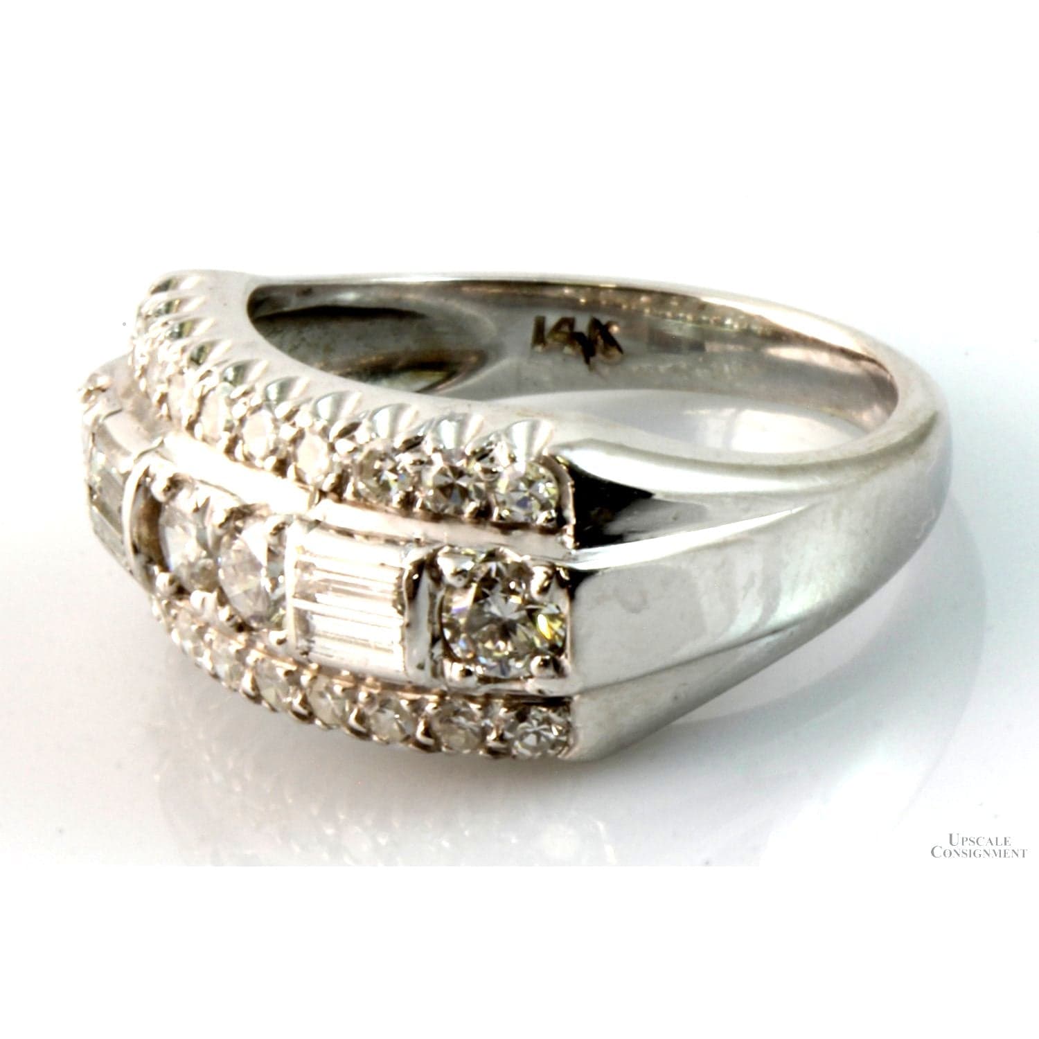 14K White Gold Diamond Bypass Ring – Vintage-Inspired Design - Size 4.5 - Thumbnail 2