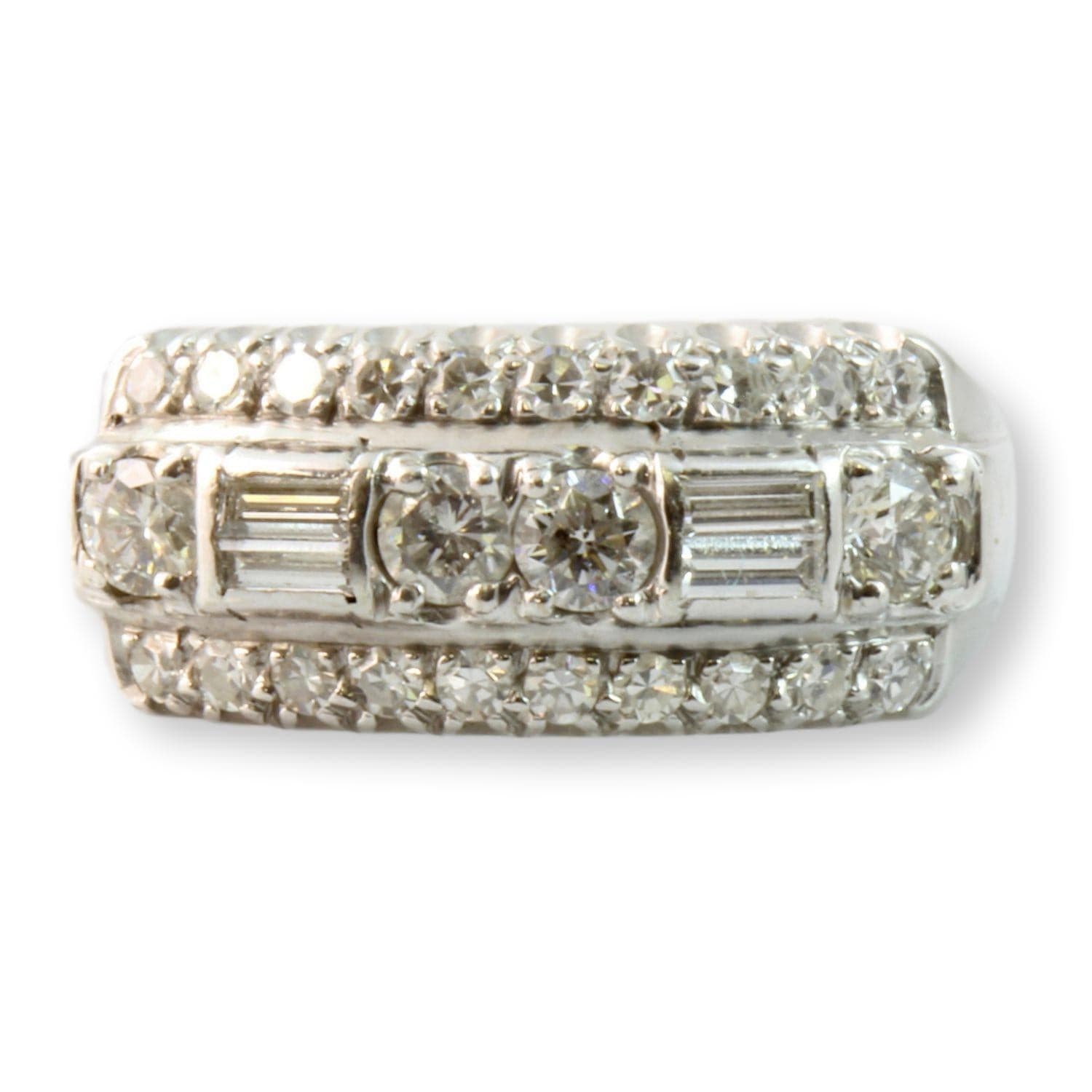 14K White Gold Diamond Bypass Ring – Vintage-Inspired Design - Size 4.5 - Image 1
