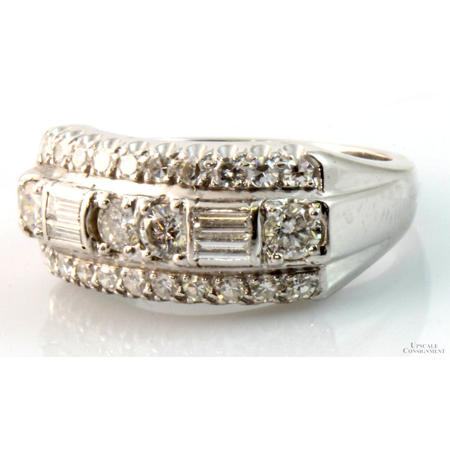 14K White Gold Diamond Bypass Ring – Vintage-Inspired Design - Size 4.5 - Thumbnail 4