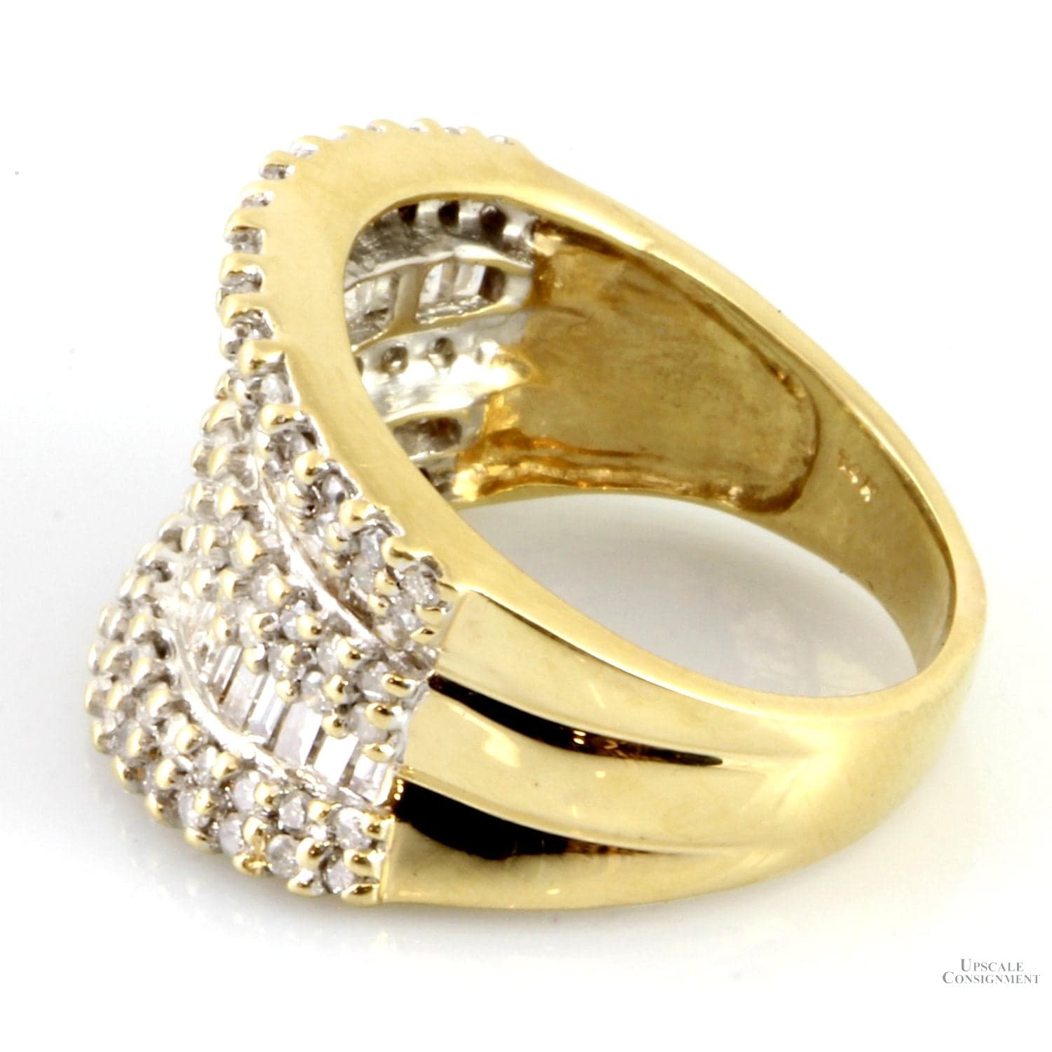 2.01ctw Diamond 14K Two-Tone Gold Cocktail Statement Ring - Size 8 - Thumbnail 4