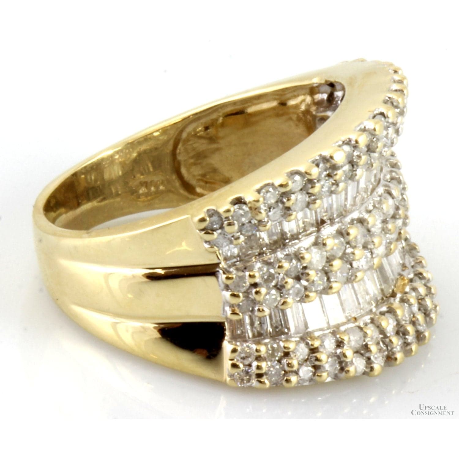 2.01ctw Diamond 14K Two-Tone Gold Cocktail Statement Ring - Size 8 - Thumbnail 3