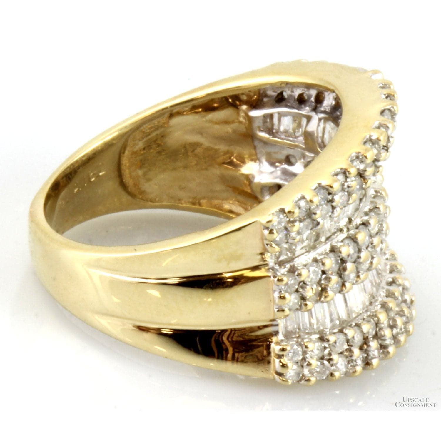 2.01ctw Diamond 14K Two-Tone Gold Cocktail Statement Ring - Size 8 - Thumbnail 5
