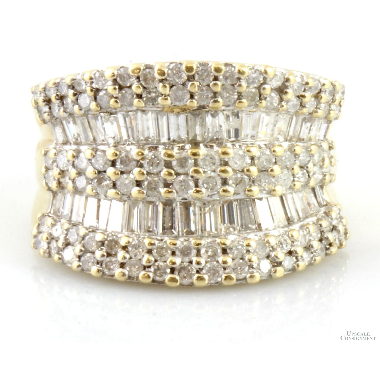 2.01ctw Diamond 14K Two-Tone Gold Cocktail Statement Ring - Size 8 - Image 1