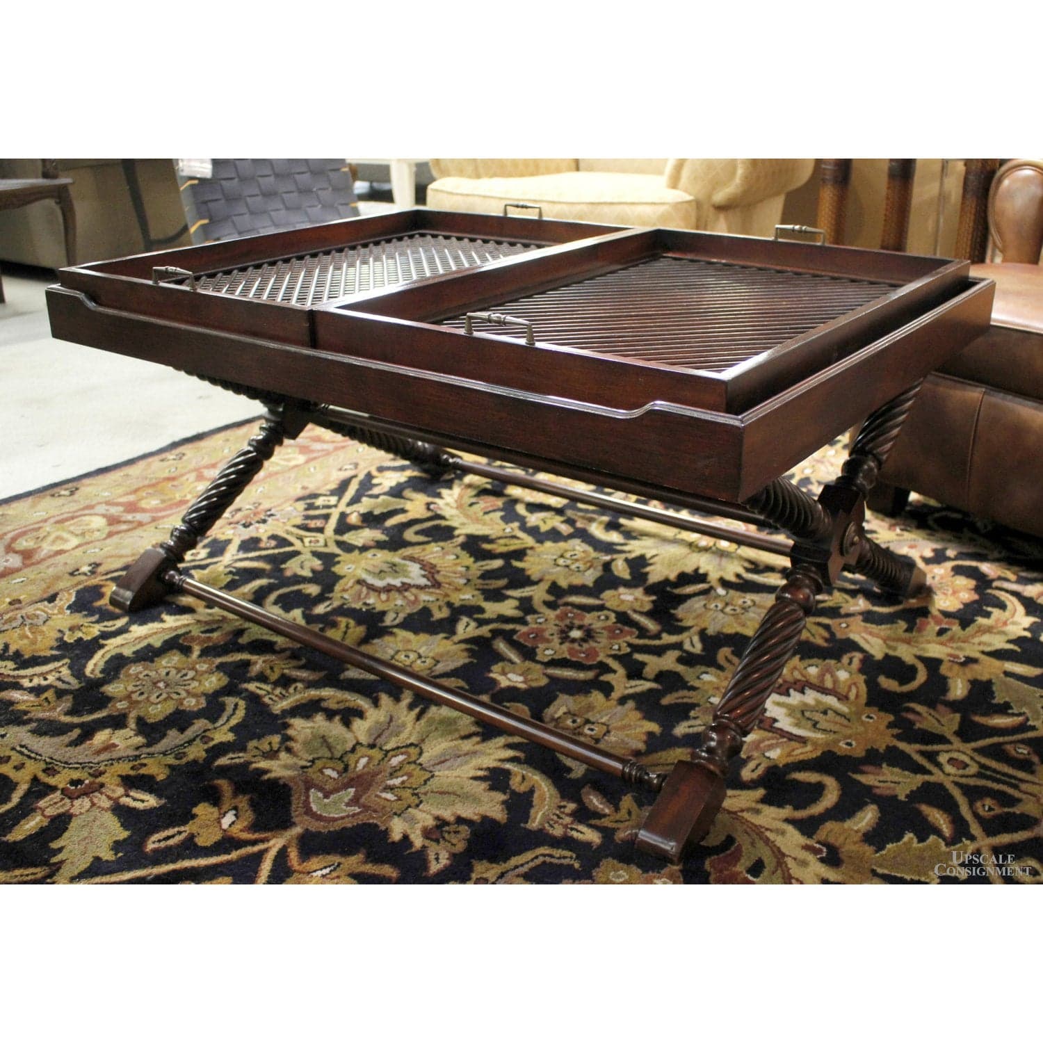 Tray Top Coffee Table - Dark Finish - Thumbnail 2