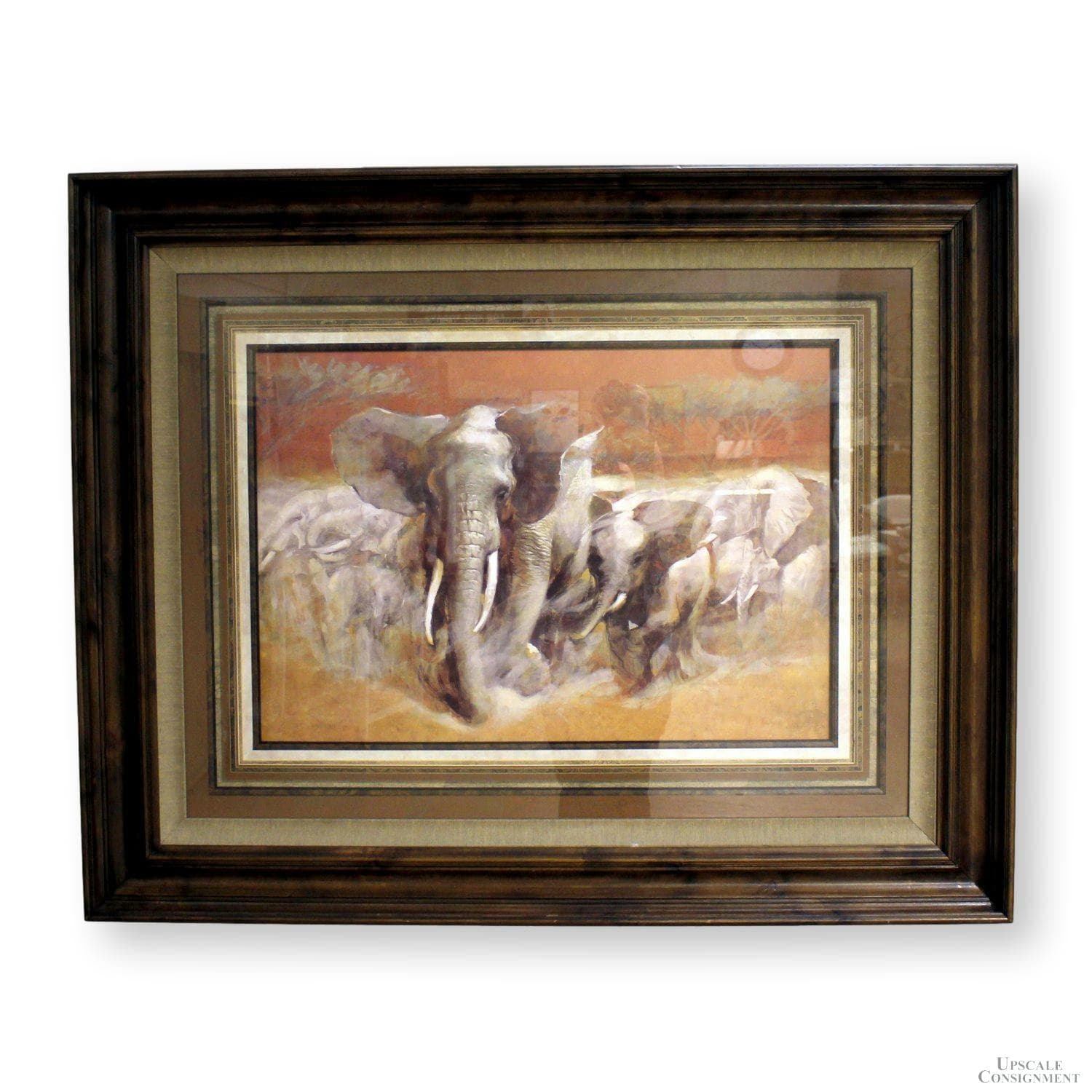 Framed Canvas Print - Elephant Artwork - Image 1