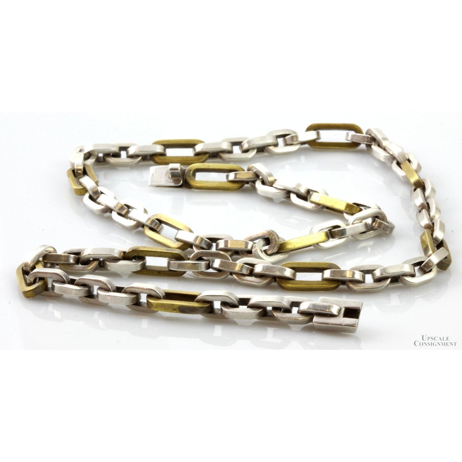 Vintage TAXCO Two-Tone Sterling Silver Cable Link Chain - 20 in - Thumbnail 2