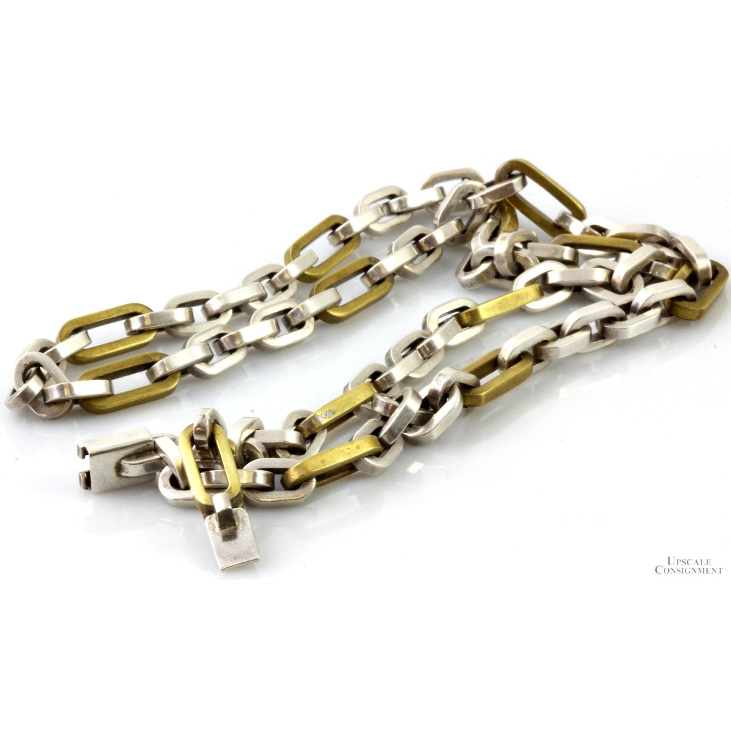 Vintage TAXCO Two-Tone Sterling Silver Cable Link Chain - 20 in - Thumbnail 3