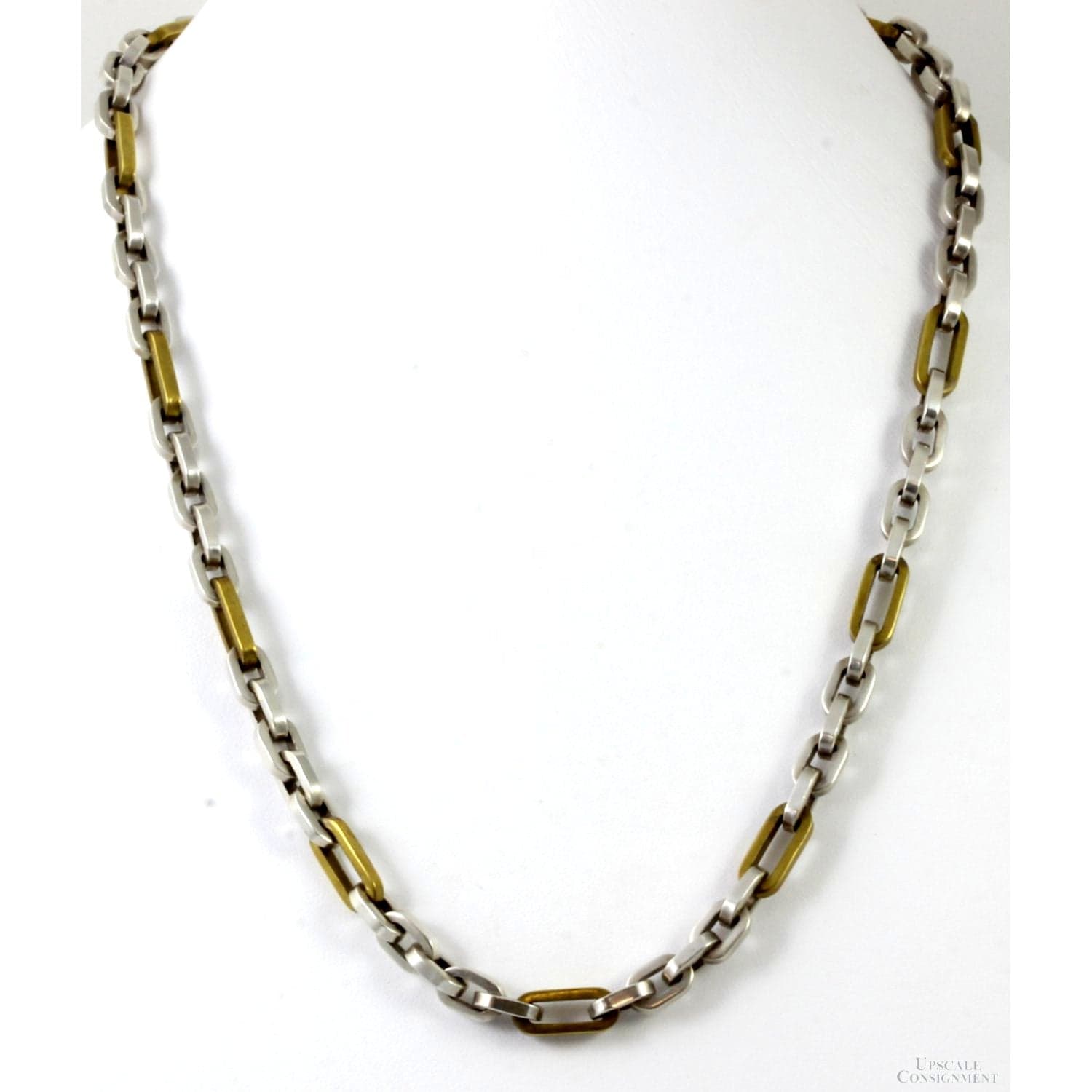 Vintage TAXCO Two-Tone Sterling Silver Cable Link Chain - 20 in - Image 1