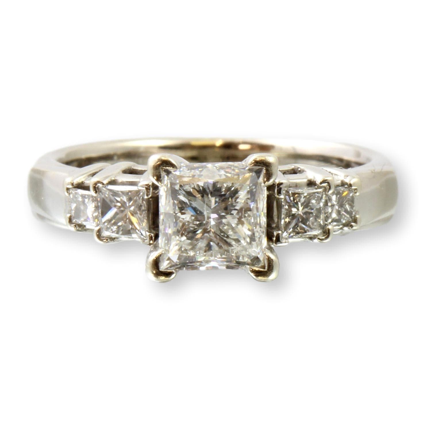1.41ctw Princess Cut Diamond Wedding Set - 1.01ct Solitaire Diamond - Size 4.5 - Image 1