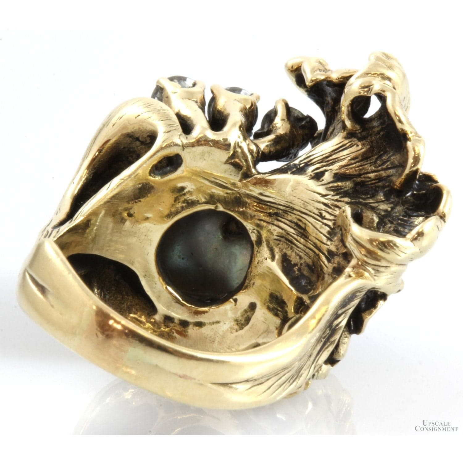 1.15ctw Diamond Blue-Gray Baroque Pearl 14K Gold Ring - Size 7 - Thumbnail 5