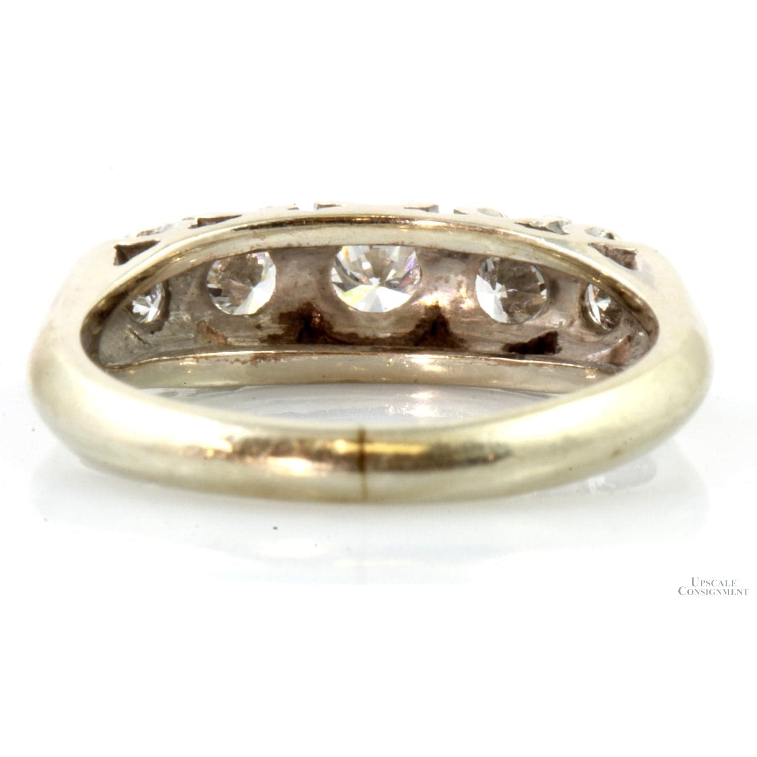 .81ctw 5-Stone Diamond 14K White Gold Wedding Ring - Size 5.25 - Thumbnail 5