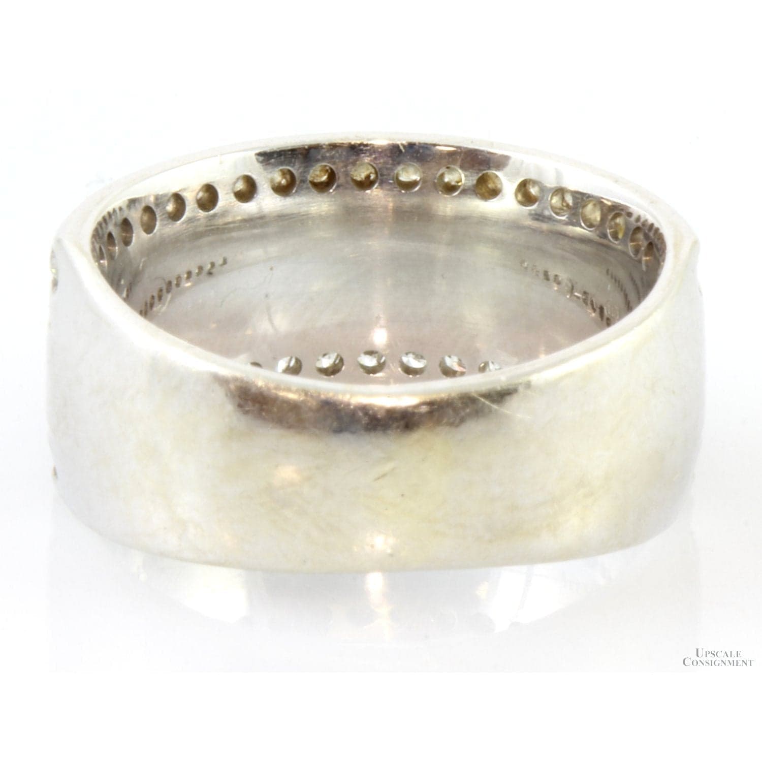 Jared 14K White Gold Diamond 8.5mm Wide Comfort Fit Band - Size 5.5 - Thumbnail 3