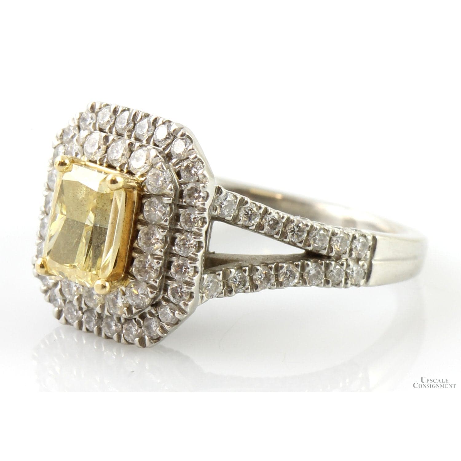 Fancy Intense Yellow Created Diamond Ring by Jenny Packham - Size 5.5 - Thumbnail 4