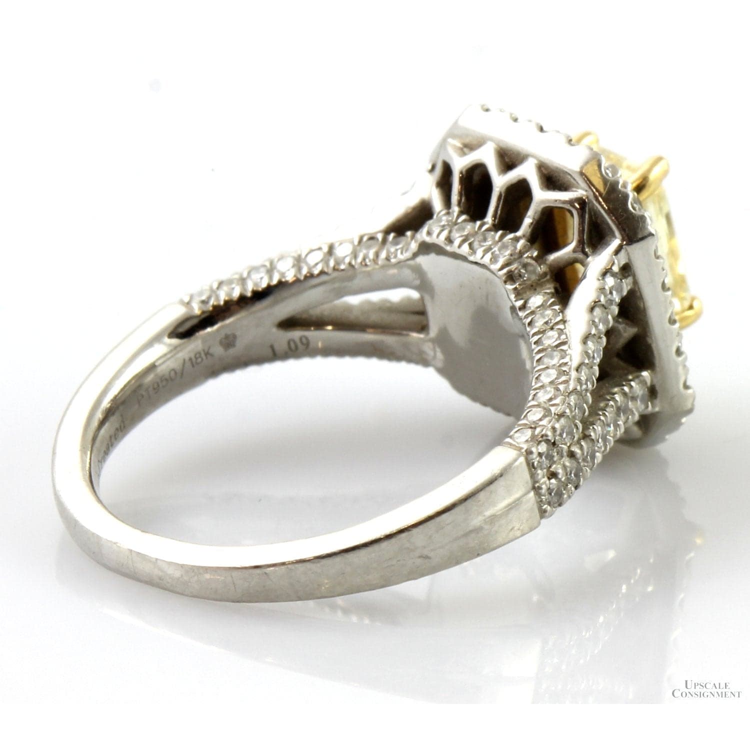 Fancy Intense Yellow Created Diamond Ring by Jenny Packham - Size 5.5 - Thumbnail 5