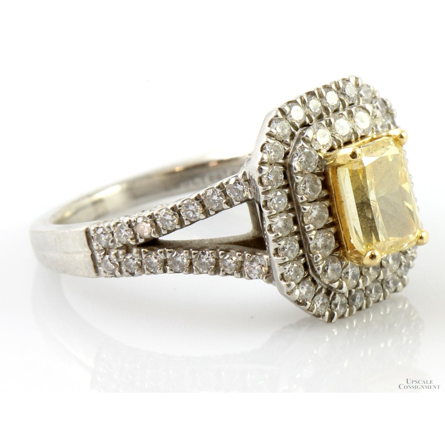 Fancy Intense Yellow Created Diamond Ring by Jenny Packham - Size 5.5 - Thumbnail 3