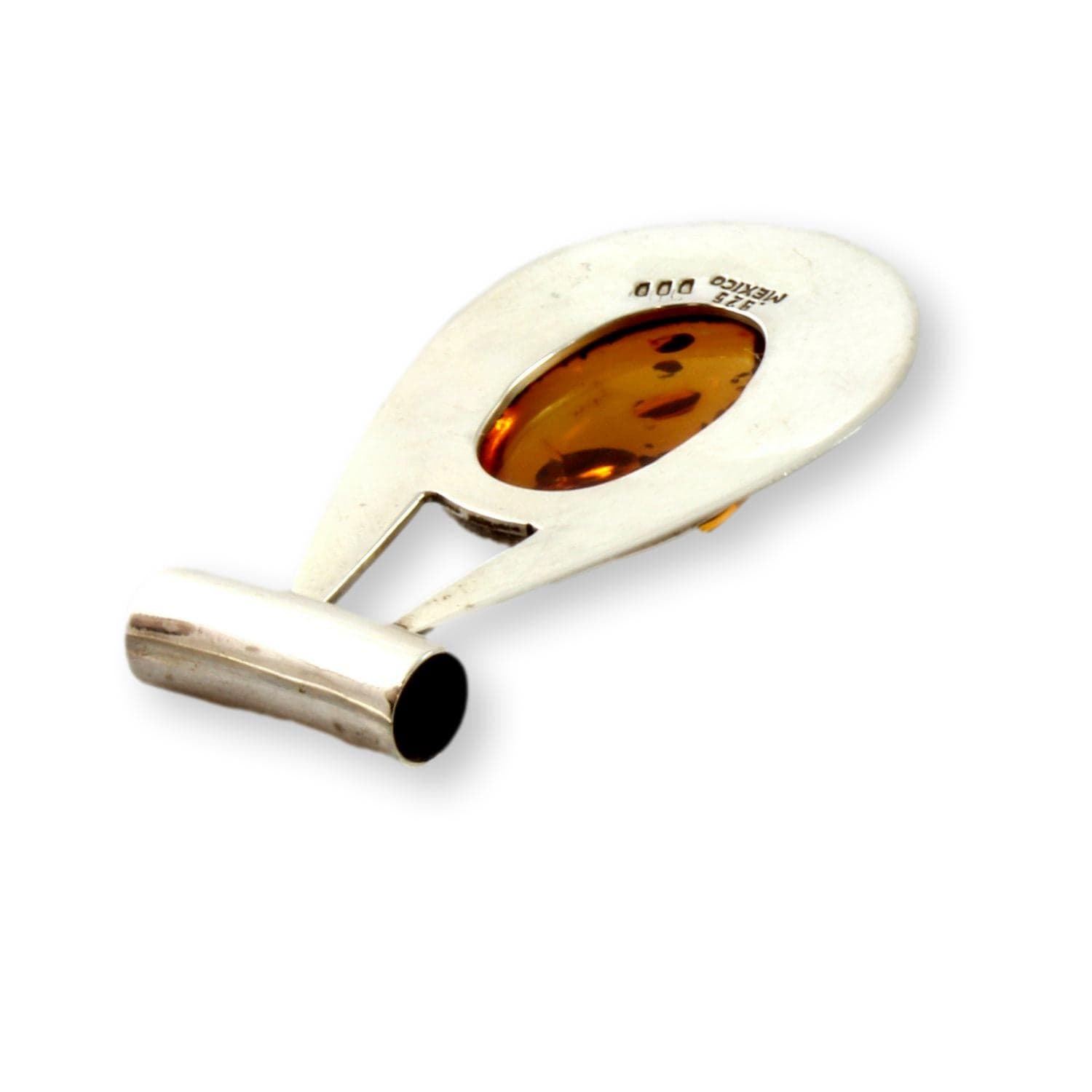 Designer Sterling Silver Amber Slide Pendant & Torque Collar - 17 in - Thumbnail 4