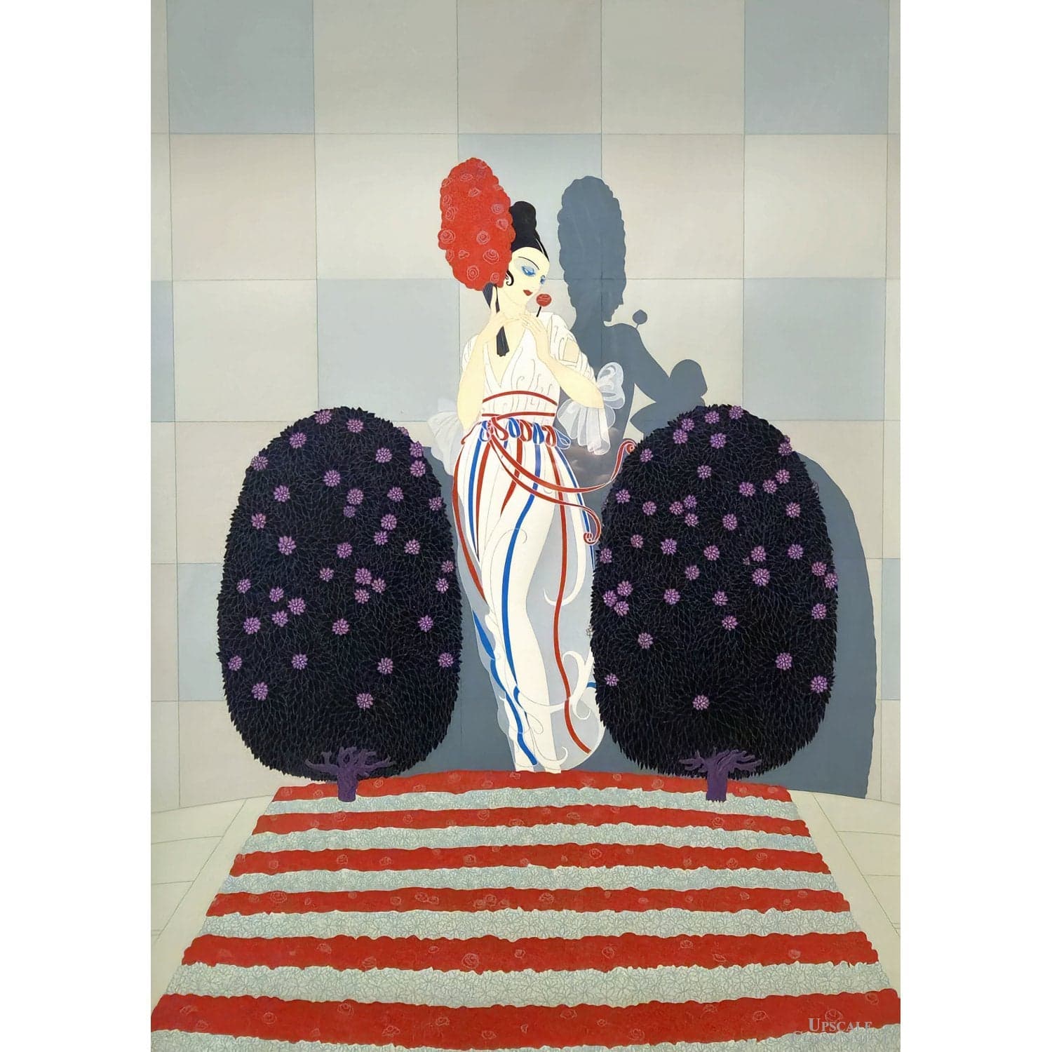 Erte Framed Signed Limited Edition Print 'Spanish Senorita Lady w/Red Roses' - Thumbnail 2