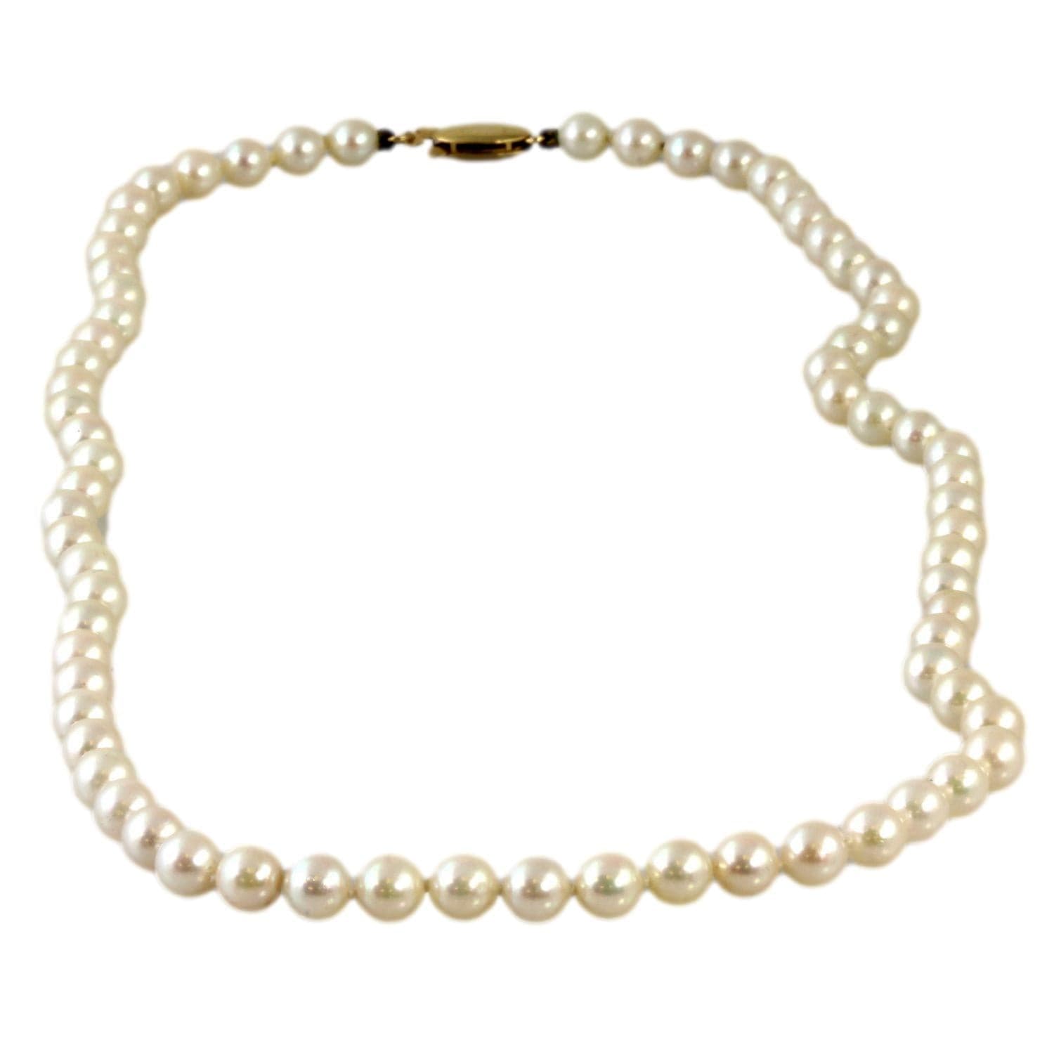 Handknotted 5.50mm Ivory Cultured Pearl Strand - 18 in - Image 1