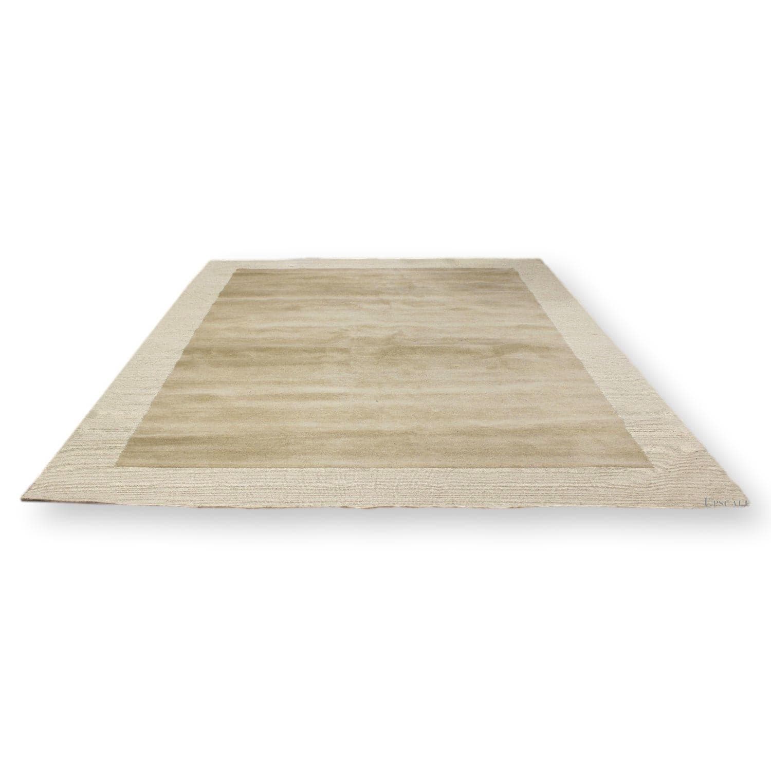 9' X 11' 7'' Taupe Area Rug w/Striped Border - Image 1