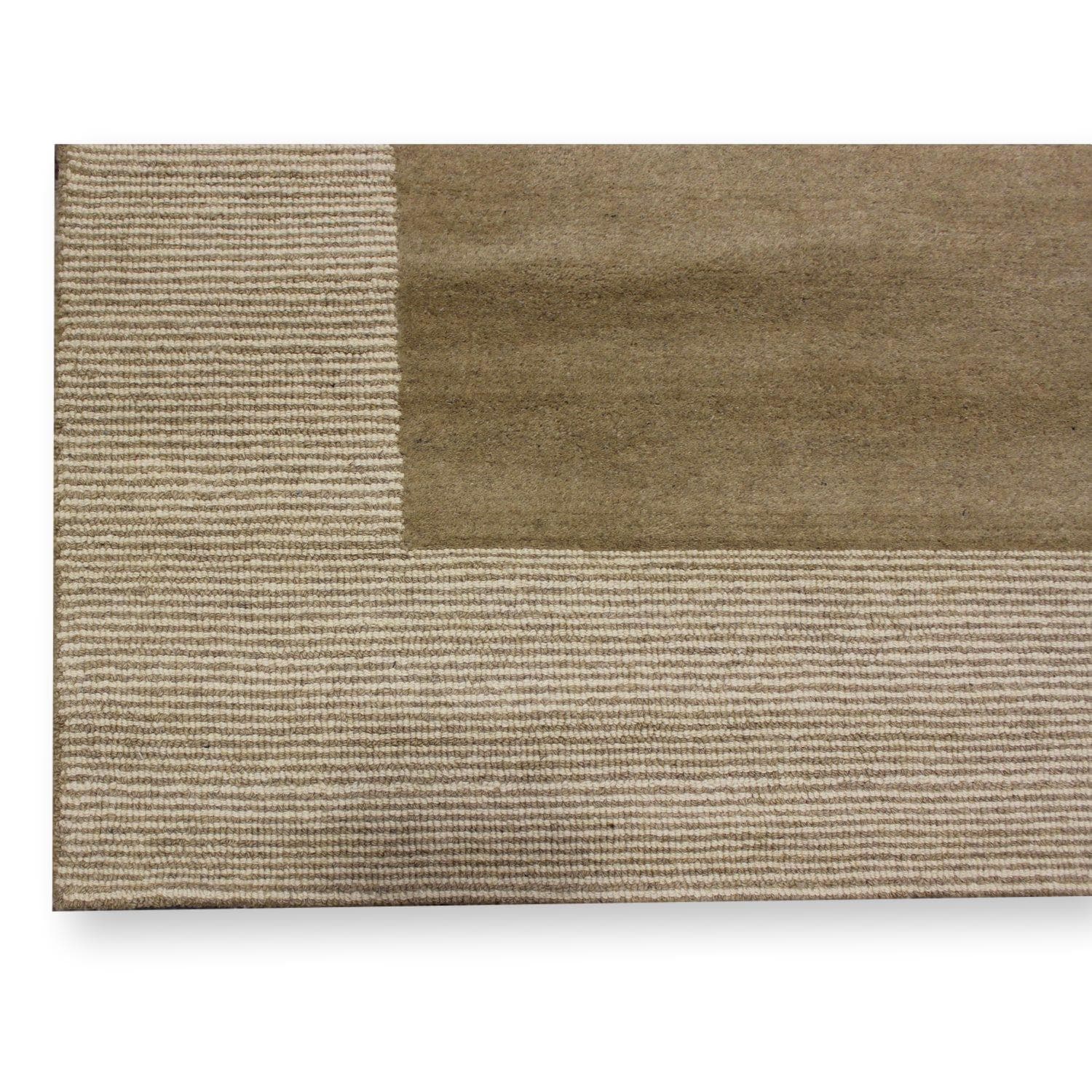 9' X 11' 7'' Taupe Area Rug w/Striped Border - Thumbnail 2