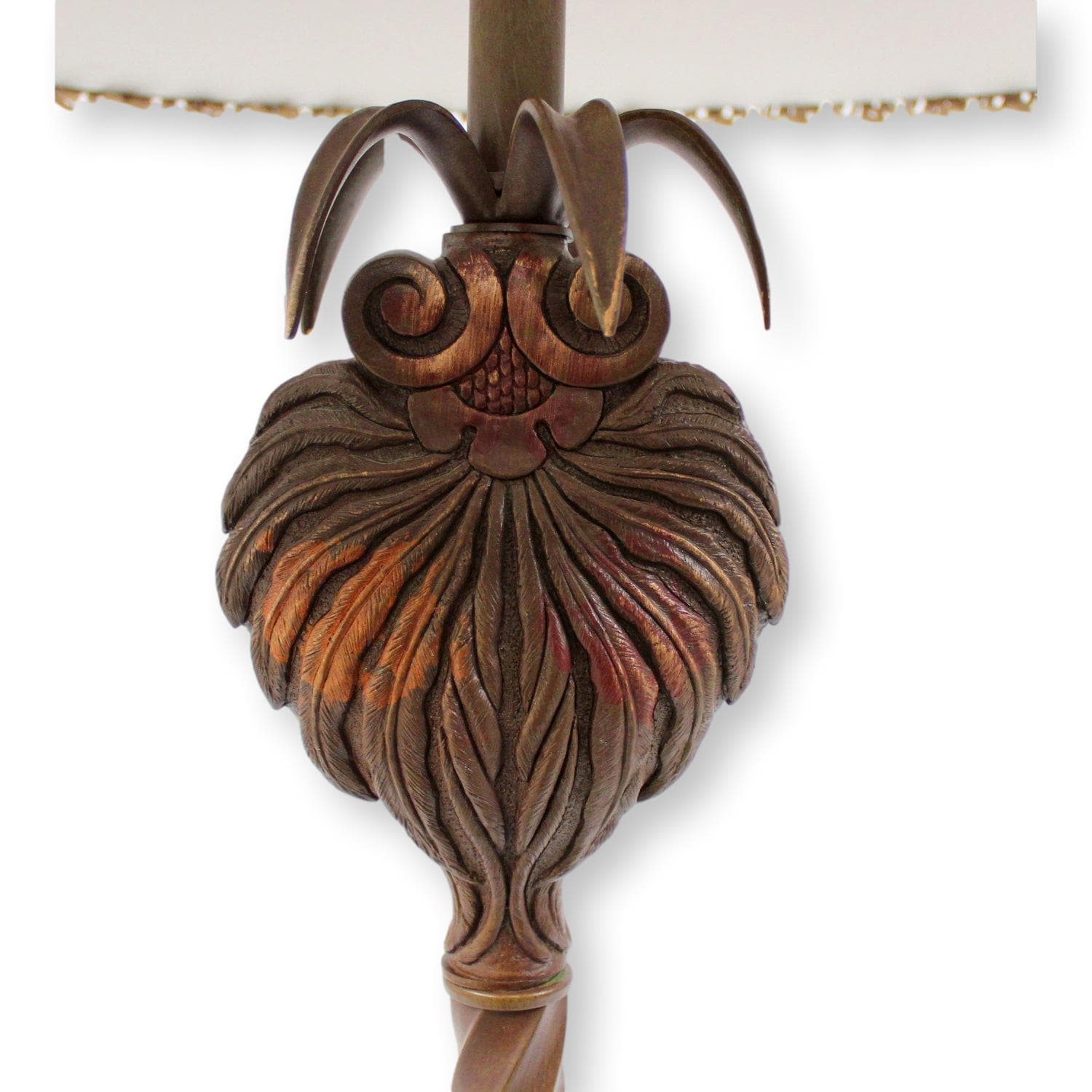 Tropical Table Lamp w/Wine & Gold Shade - Thumbnail 4