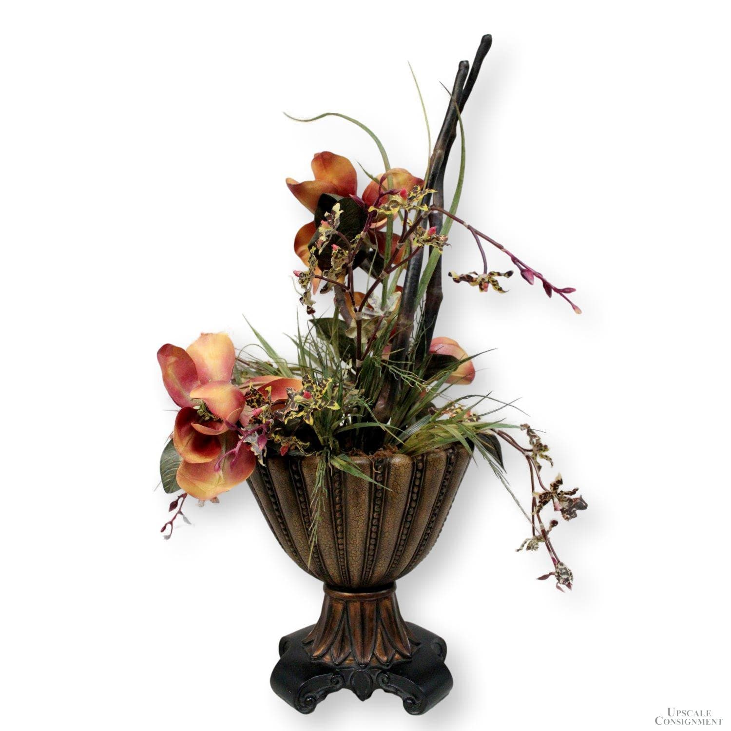 Austin Products, Inc. Black & Gold Vase w/Floral Arrangement - Image 1