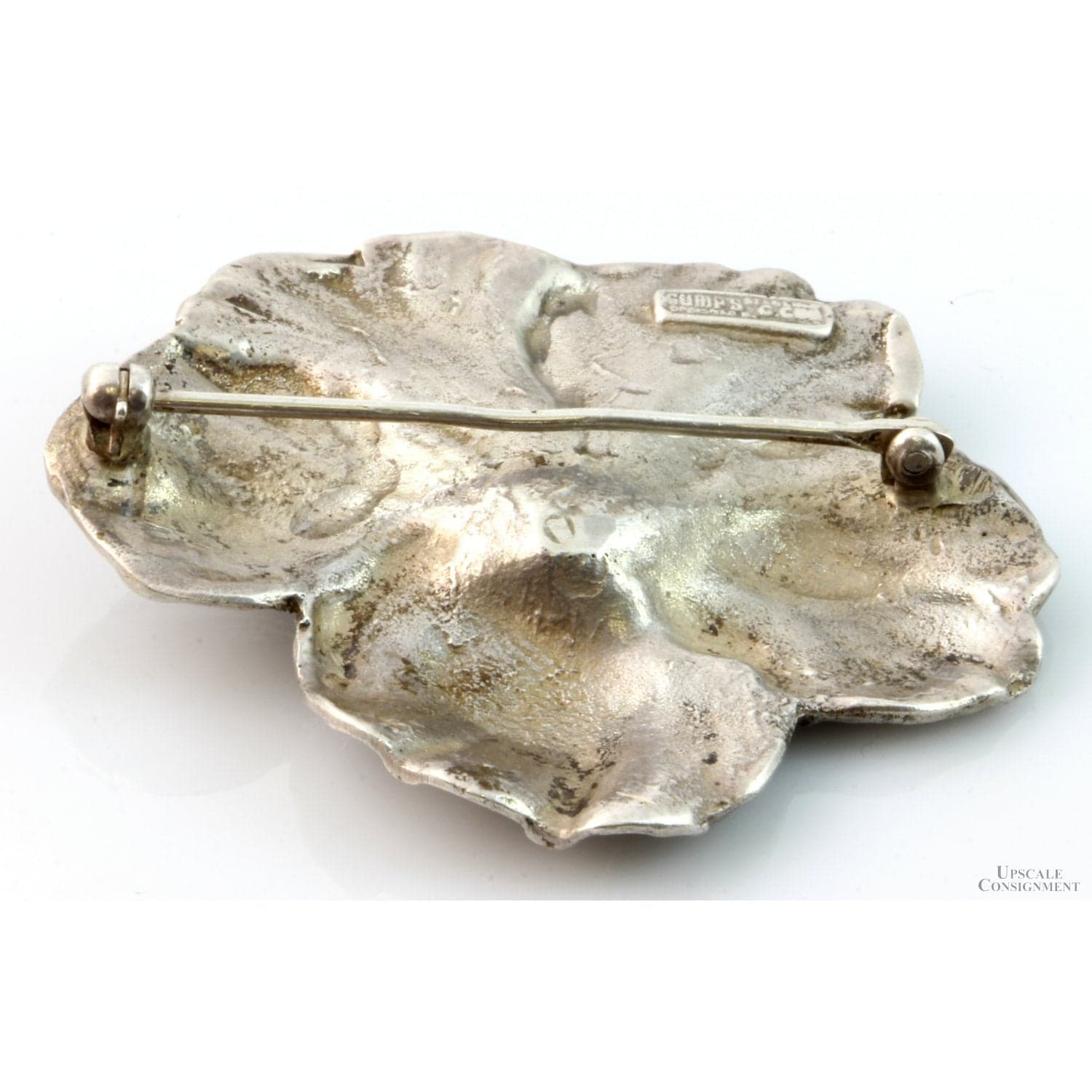 Gump's Guglielmo Cini Sterling Silver Hawaiian Hibiscus Flower Brooch - 2" x 1.75" - Thumbnail 2