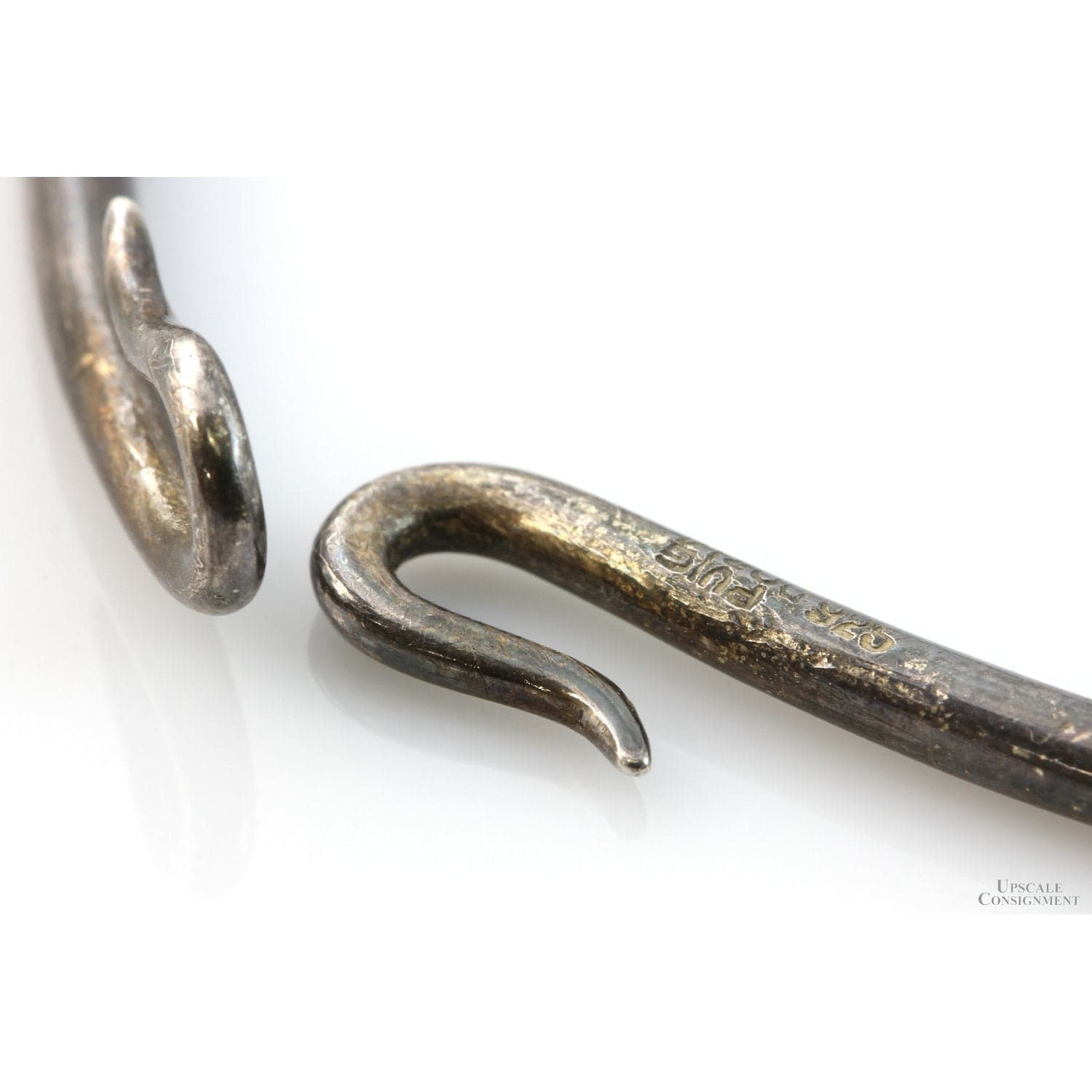 Modernist Sterling Silver Ebonized Folding Choker - 15 in - Thumbnail 6