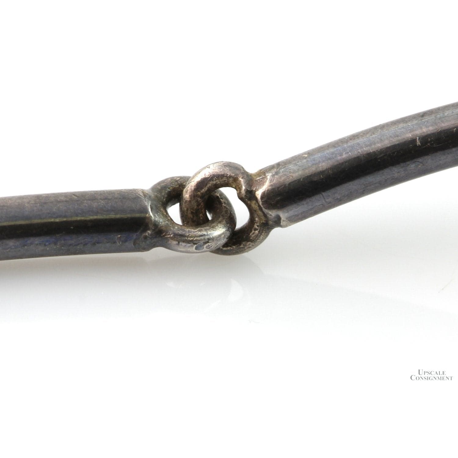 Modernist Sterling Silver Ebonized Folding Choker - 15 in - Thumbnail 8