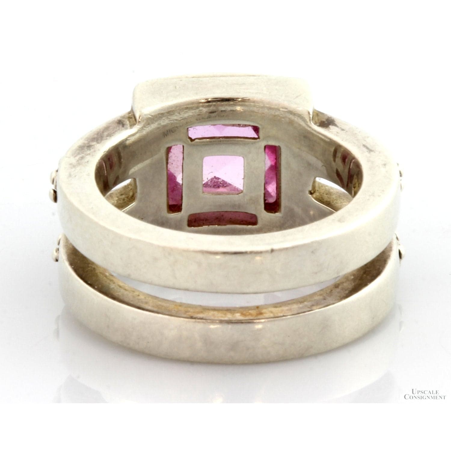 8.54ct Rose-Cut Created Pink Sapphire Sterling Silver Ring - Size 6.5 - Thumbnail 6