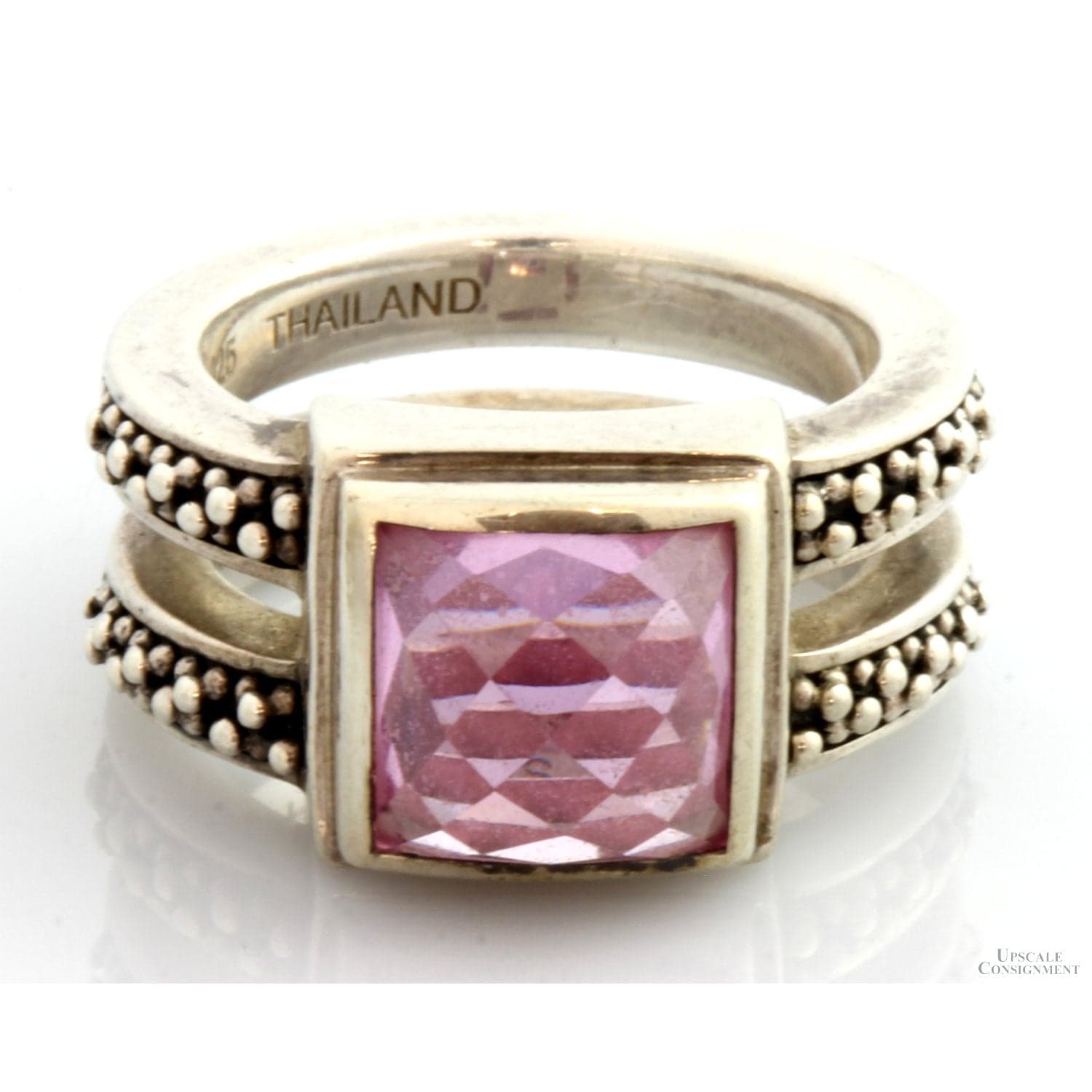 8.54ct Rose-Cut Created Pink Sapphire Sterling Silver Ring - Size 6.5 - Image 1