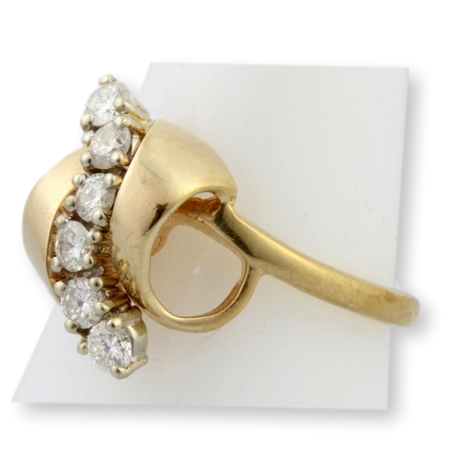 .42ctw Round Brilliant Diamond 14K Yellow Gold Ring - Size 6.25 - Thumbnail 3