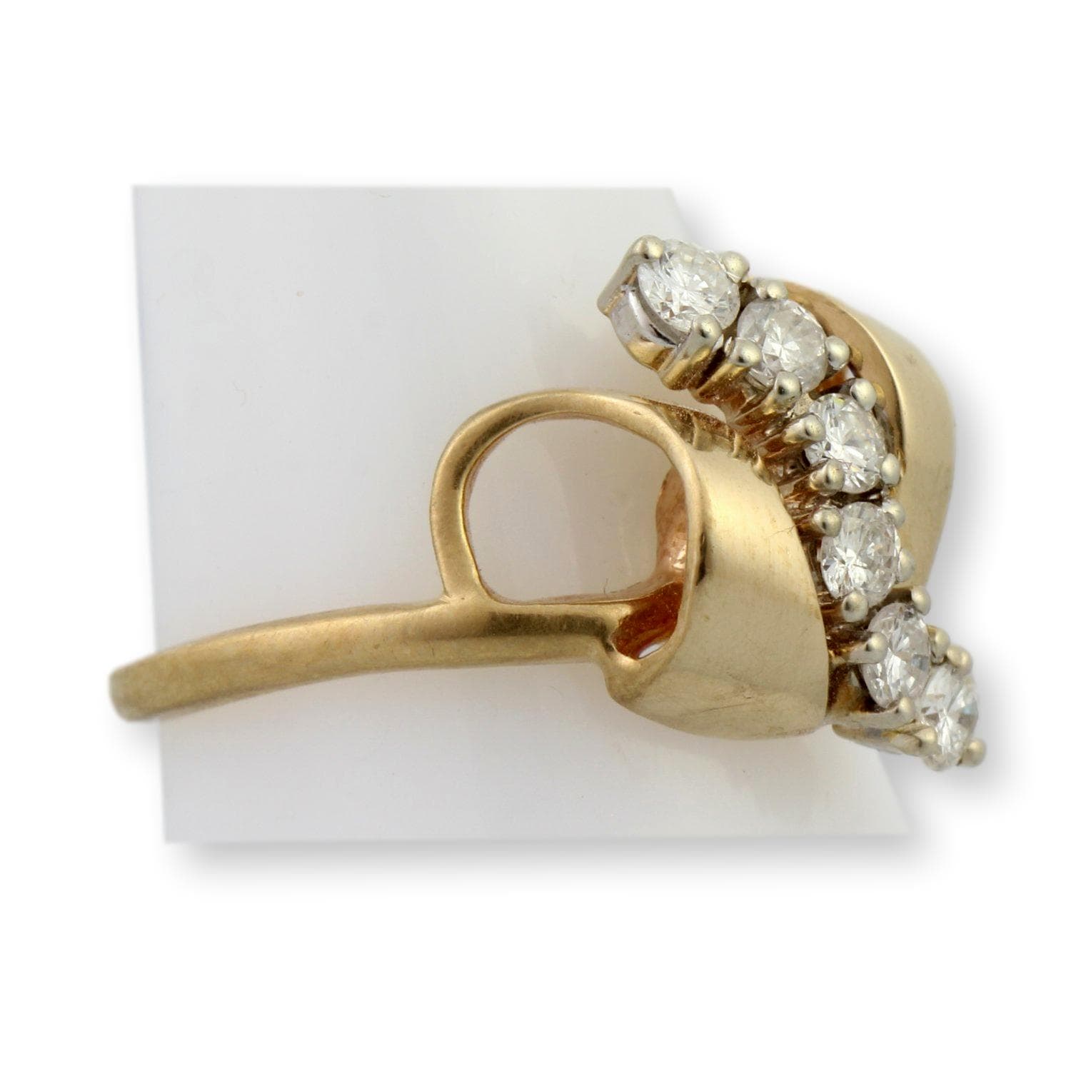 .42ctw Round Brilliant Diamond 14K Yellow Gold Ring - Size 6.25 - Thumbnail 2