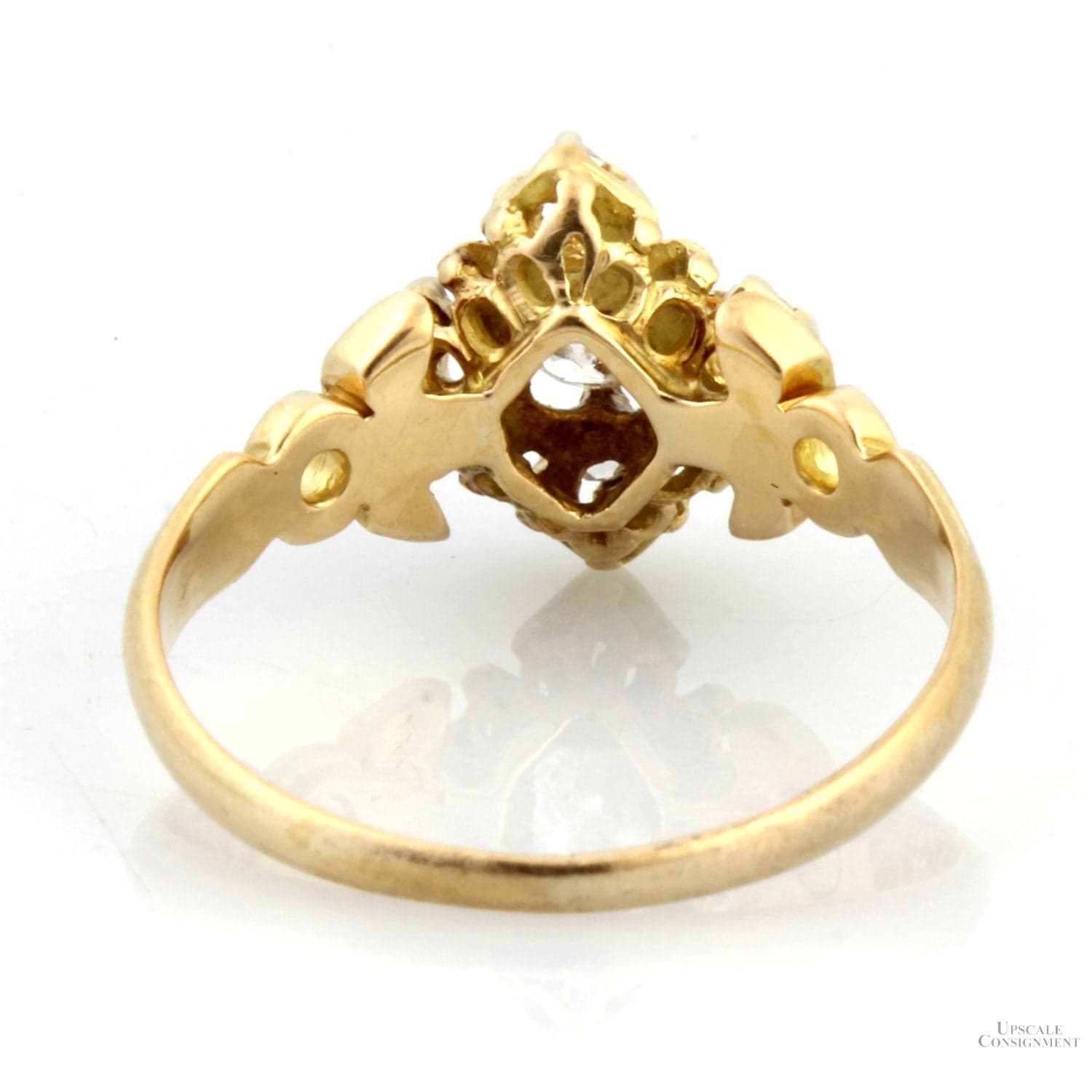 Old European Cut & Rose Cut Diamond 18K Yellow Gold Ring - Size 5.75 - Thumbnail 4