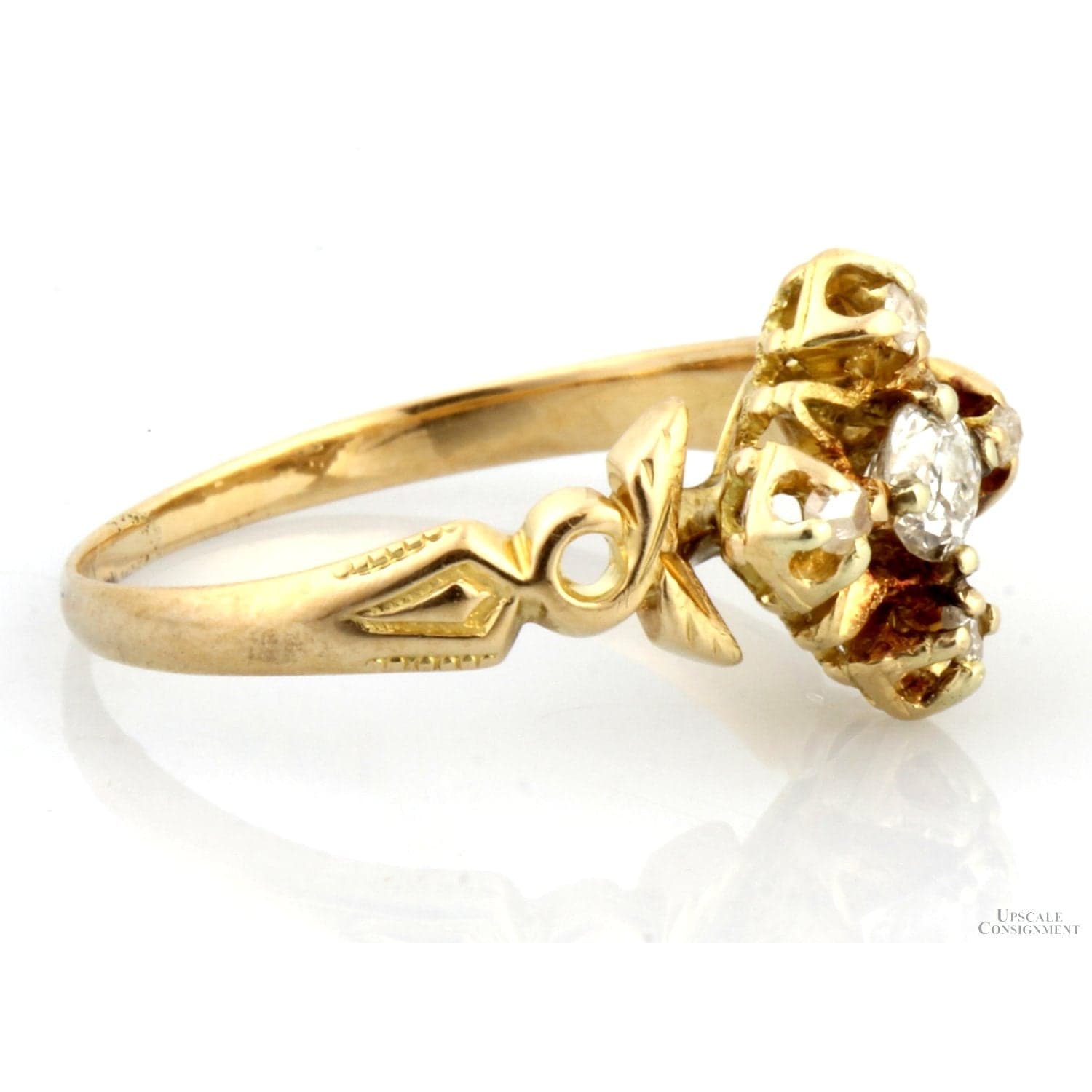 Old European Cut & Rose Cut Diamond 18K Yellow Gold Ring - Size 5.75 - Thumbnail 3