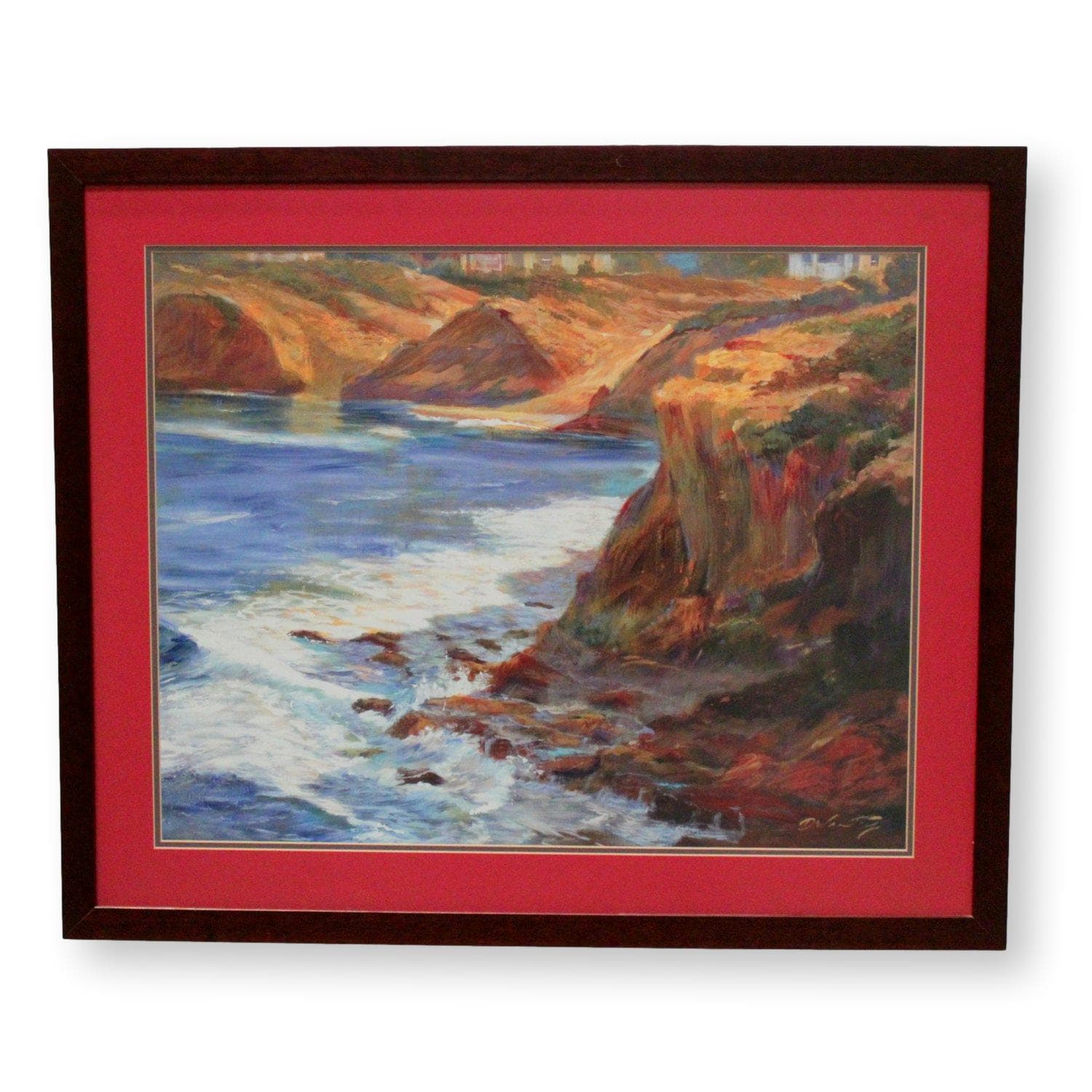 Framed Coastal Beach Cliff Print - Image 1