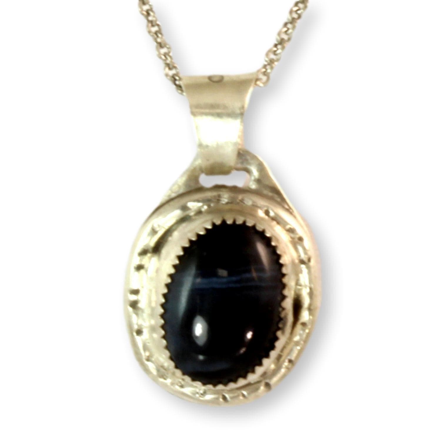 Banded Obsidian Pendant & Leather Strand - Jason Livington - 18 in - Thumbnail 2