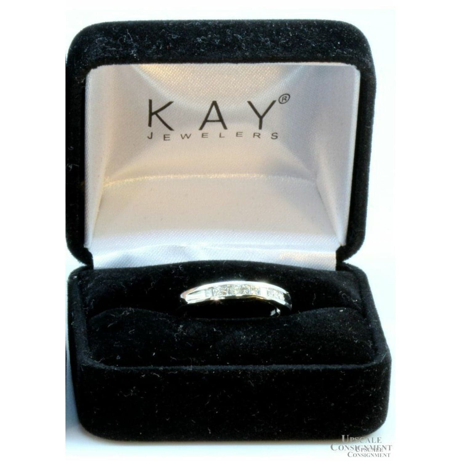 .33ctw Princess Cut Diamond 14K White Gold Wedding Band - 6.25-6.5 - Image 1